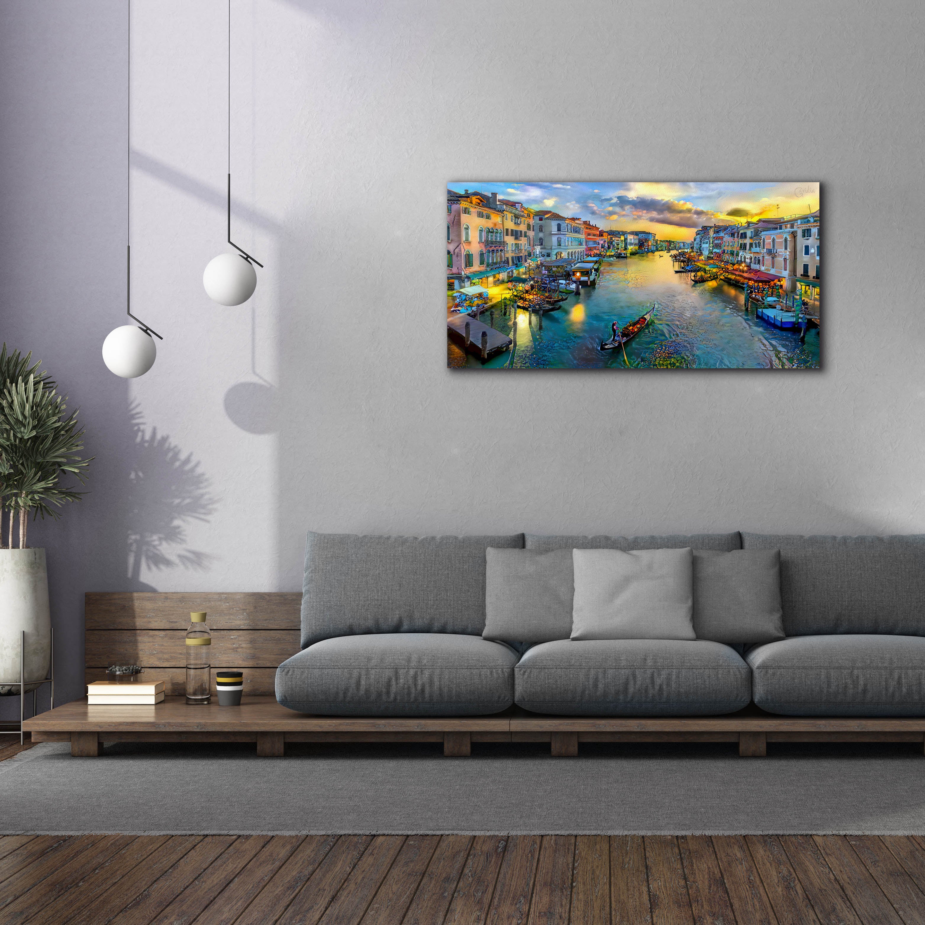 'Venice Italy Grand Canal' by Pedro Gavidia, Canvas Wall Art,60 x 30