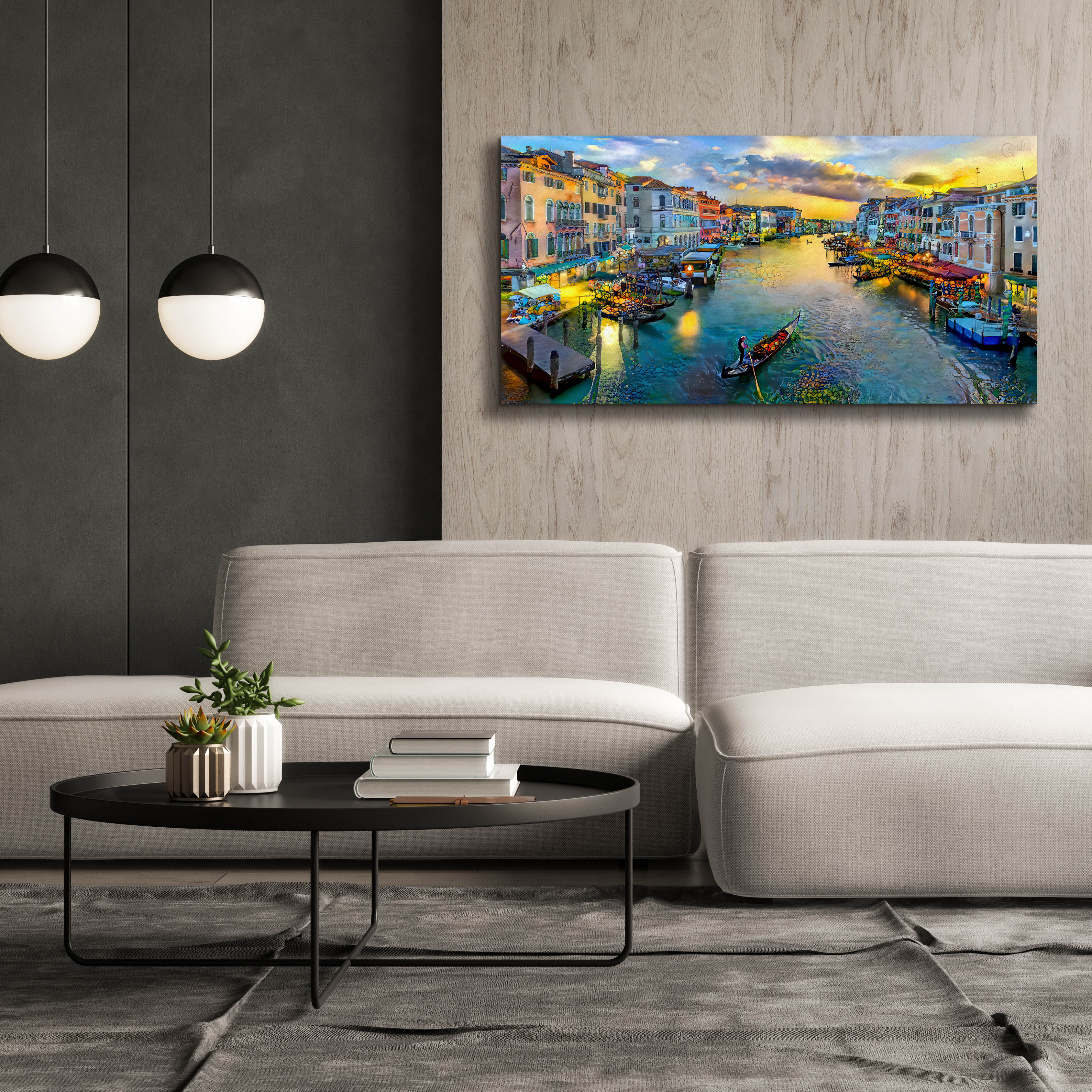'Venice Italy Grand Canal' by Pedro Gavidia, Canvas Wall Art,60 x 30