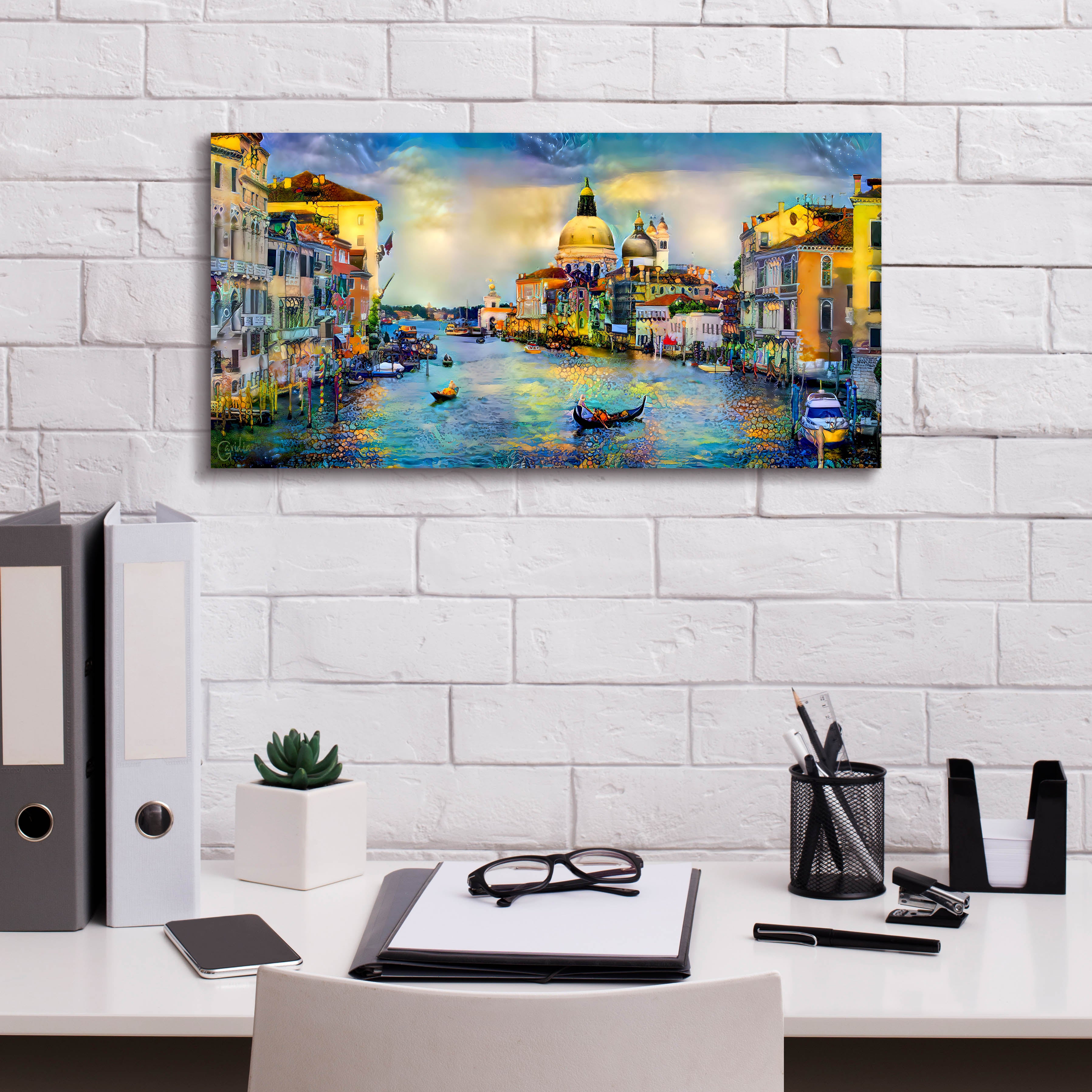 'Venice Italy Grand Canal and La Salute' by Pedro Gavidia, Canvas Wall Art,24 x 12