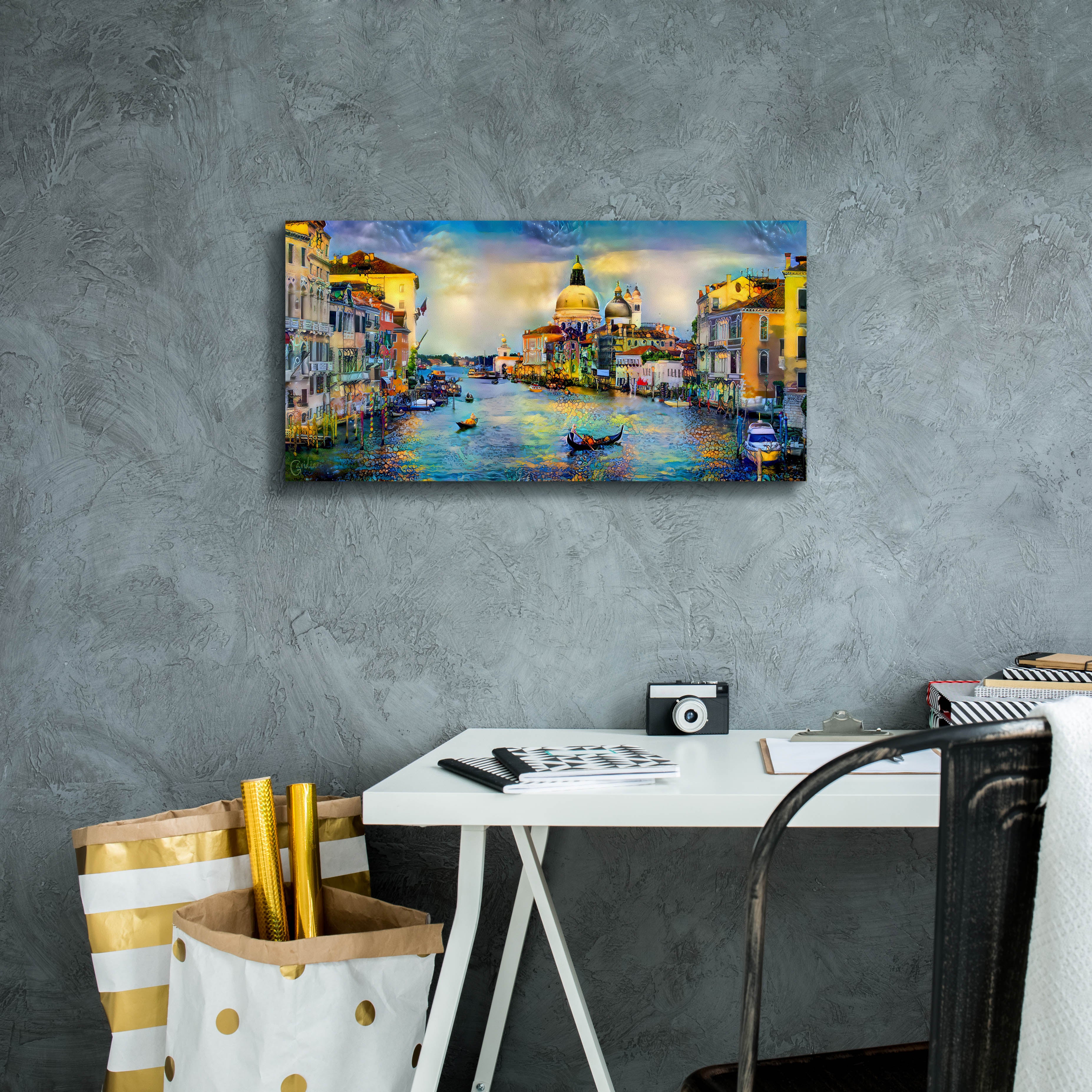'Venice Italy Grand Canal and La Salute' by Pedro Gavidia, Canvas Wall Art,24 x 12