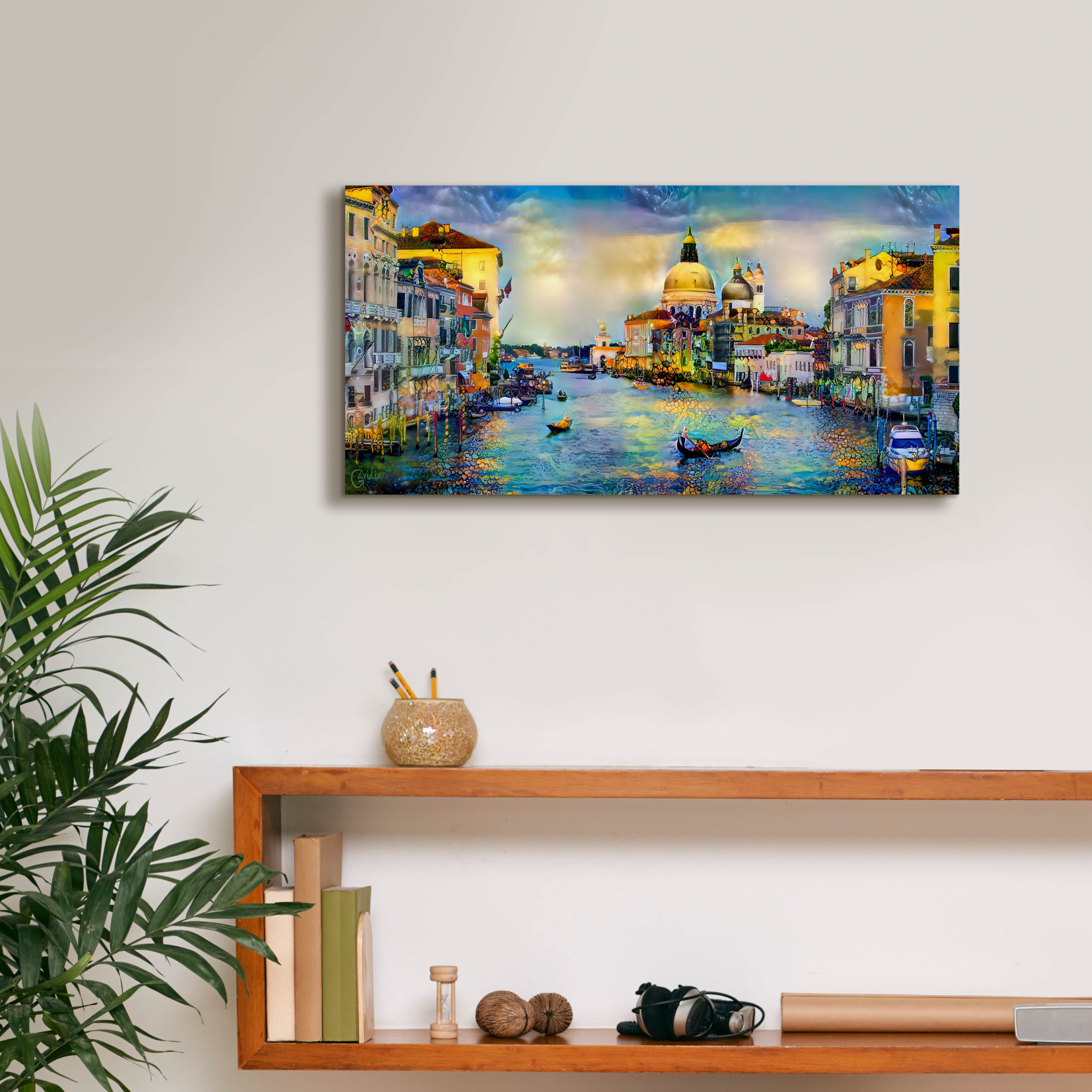 'Venice Italy Grand Canal and La Salute' by Pedro Gavidia, Canvas Wall Art,24 x 12