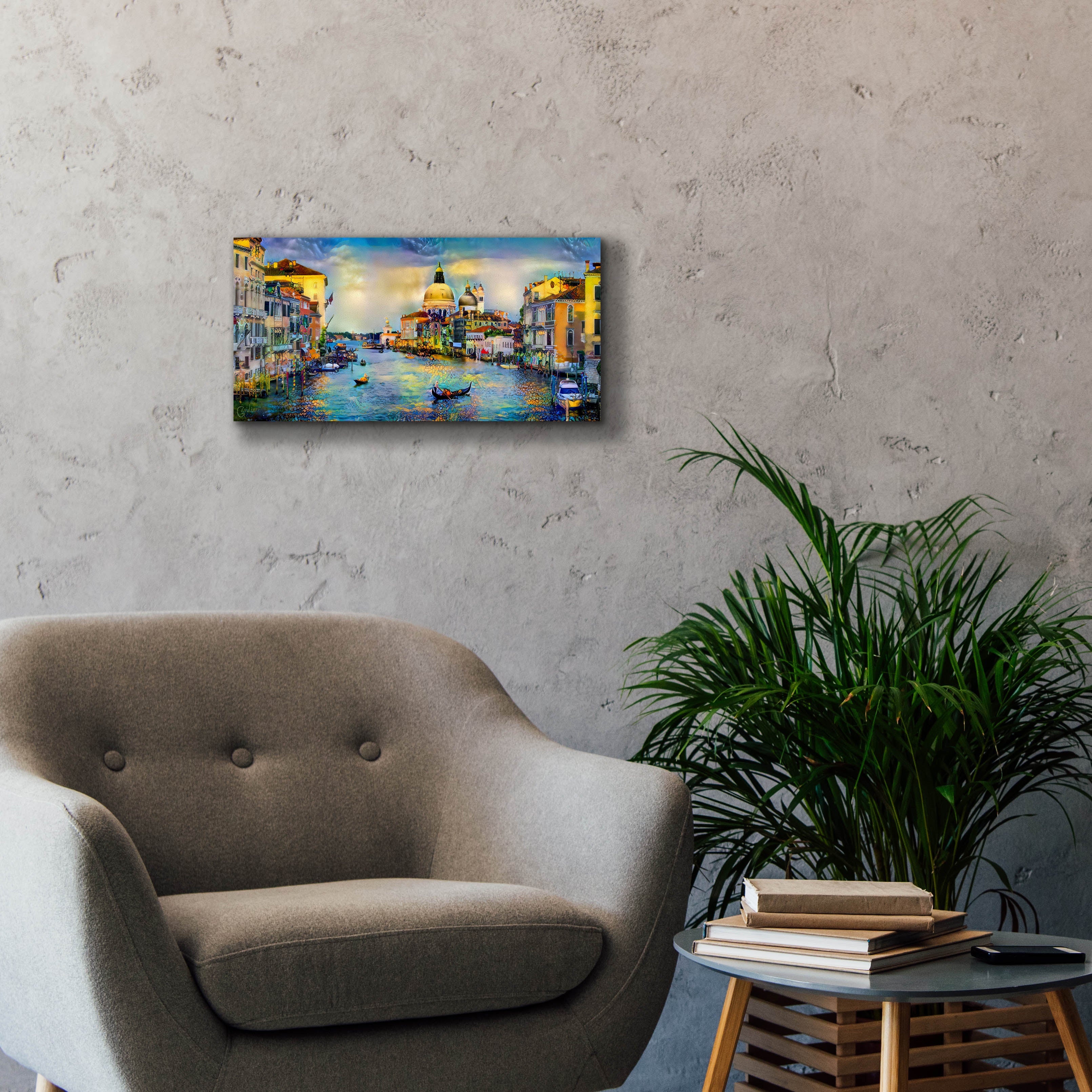 'Venice Italy Grand Canal and La Salute' by Pedro Gavidia, Canvas Wall Art,24 x 12