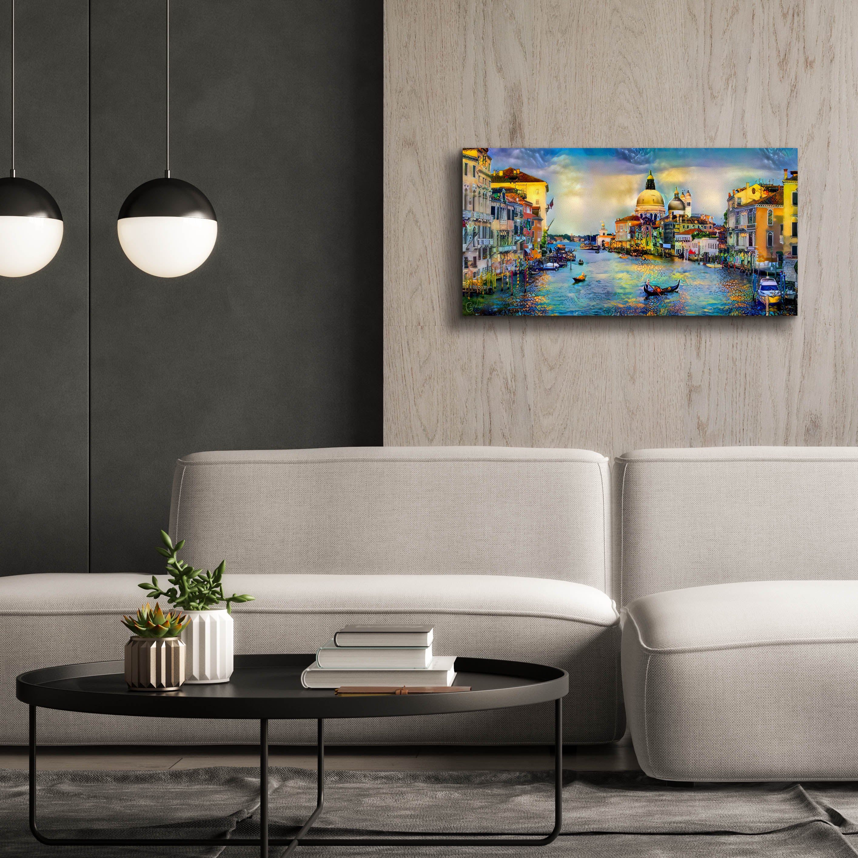 'Venice Italy Grand Canal and La Salute' by Pedro Gavidia, Canvas Wall Art,40 x 20