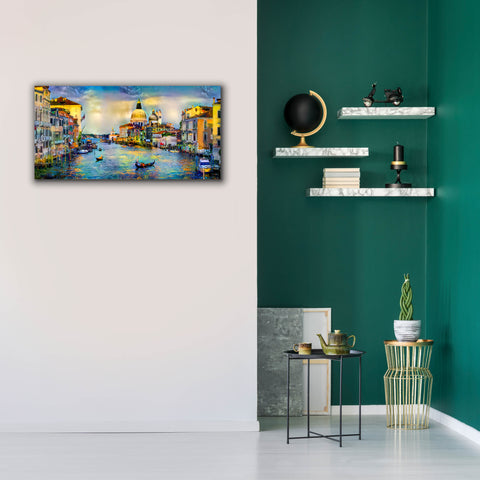 Image of 'Venice Italy Grand Canal and La Salute' by Pedro Gavidia, Canvas Wall Art,40 x 20