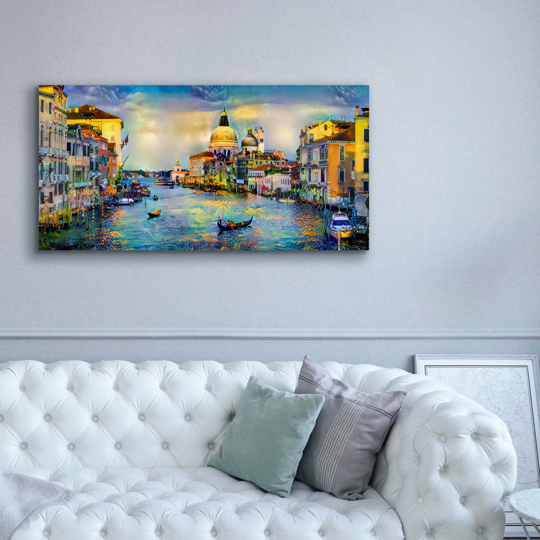 'Venice Italy Grand Canal and La Salute' by Pedro Gavidia, Canvas Wall Art,60 x 30