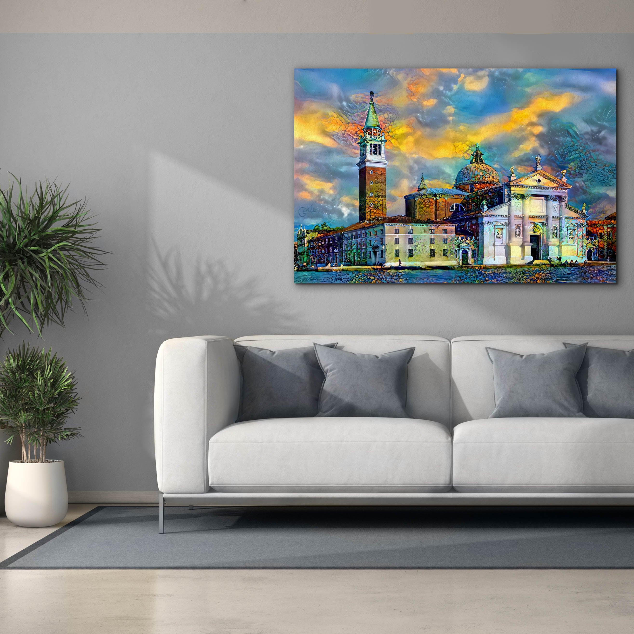 'Venice Italy Church of San Giorgio Maggiore' by Pedro Gavidia, Canvas Wall Art,60 x 40