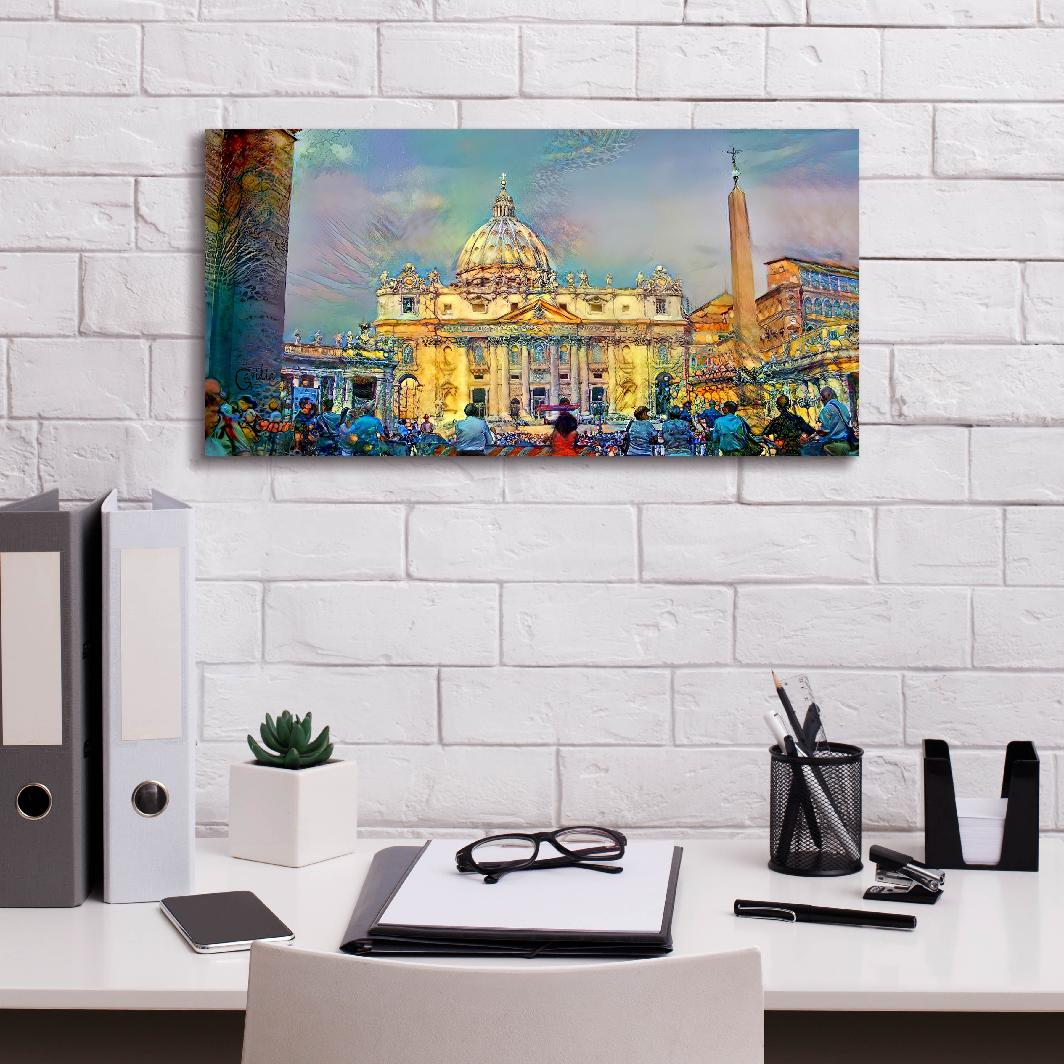 'Vatican City Saint Peter Basilica' by Pedro Gavidia, Canvas Wall Art,24 x 12