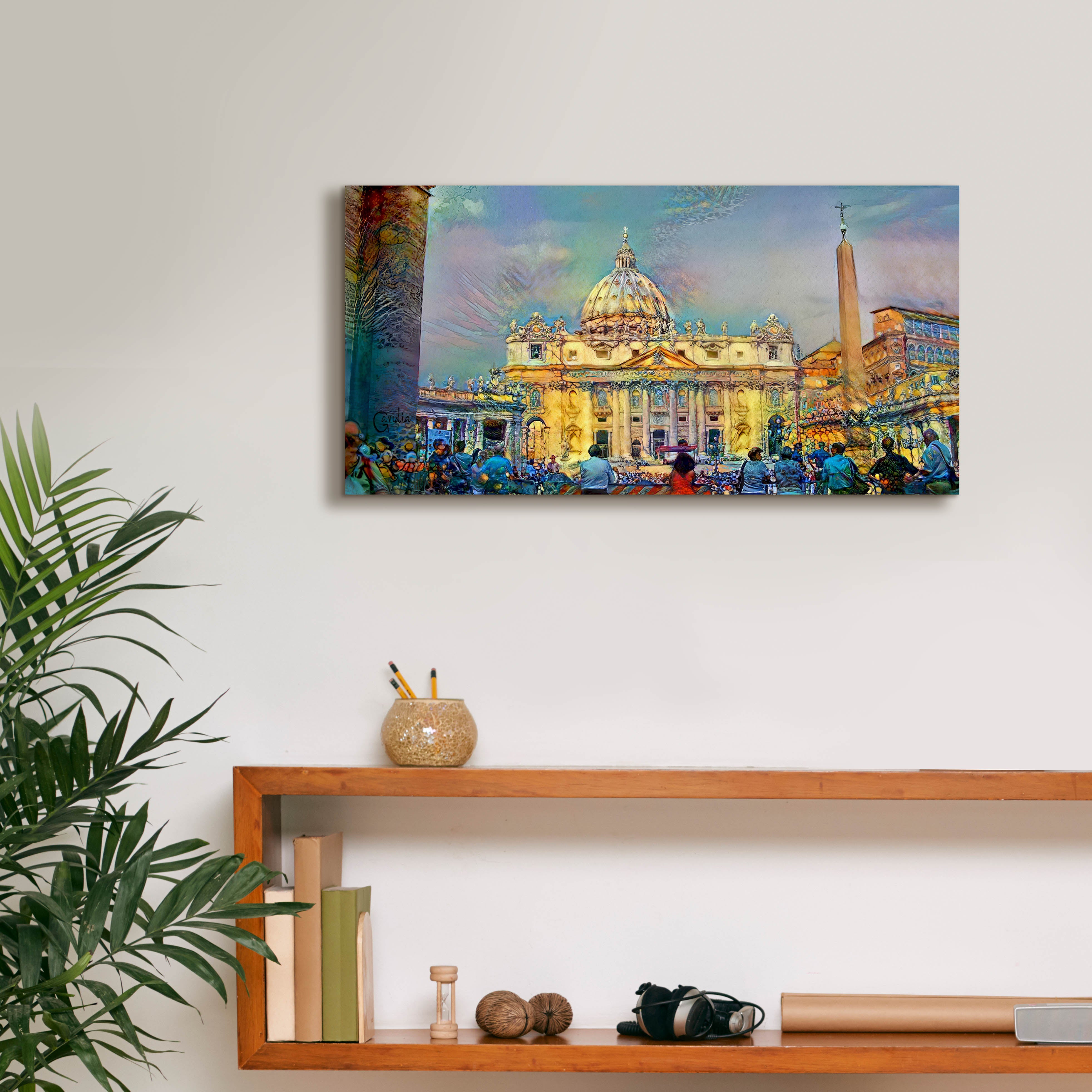 'Vatican City Saint Peter Basilica' by Pedro Gavidia, Canvas Wall Art,24 x 12