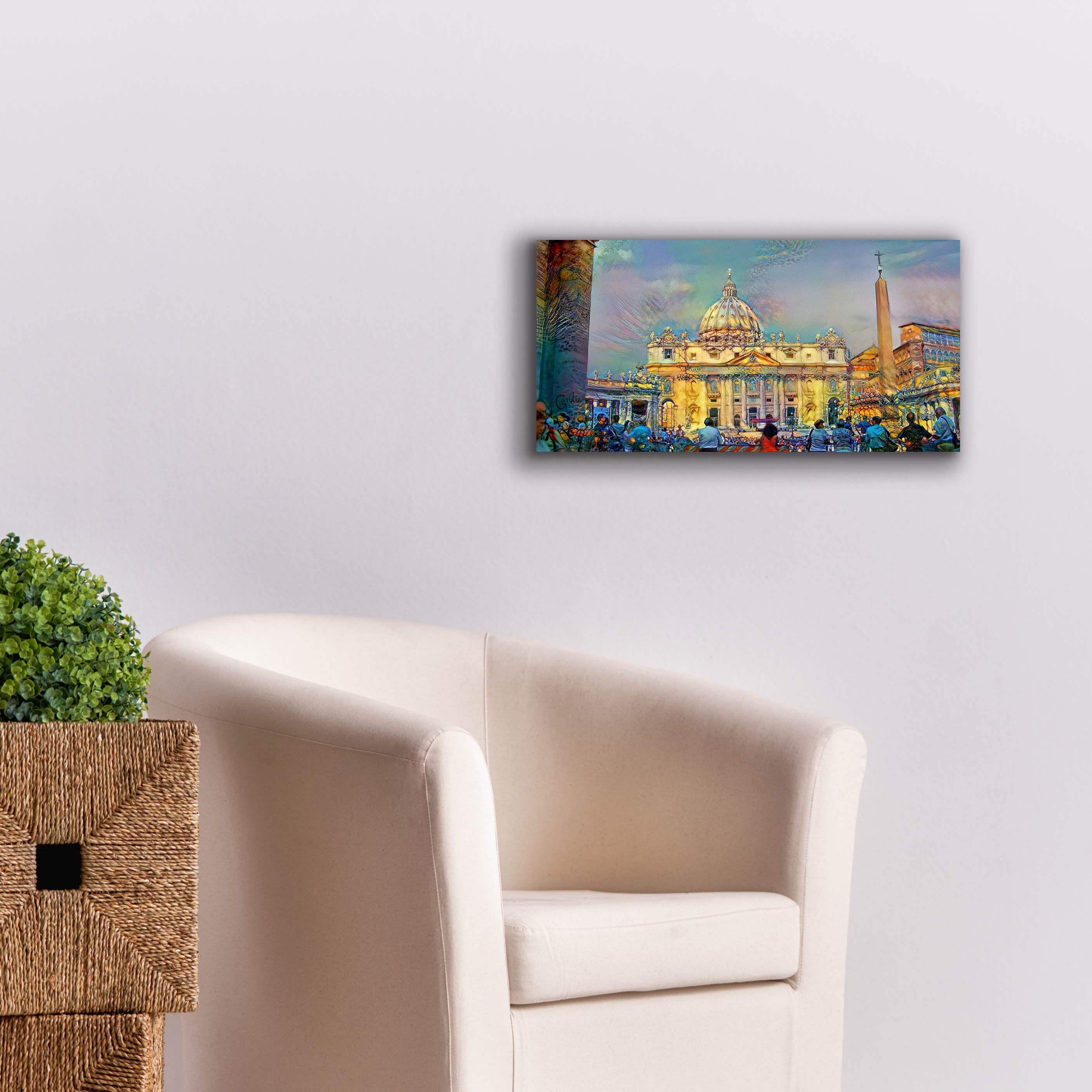 'Vatican City Saint Peter Basilica' by Pedro Gavidia, Canvas Wall Art,24 x 12