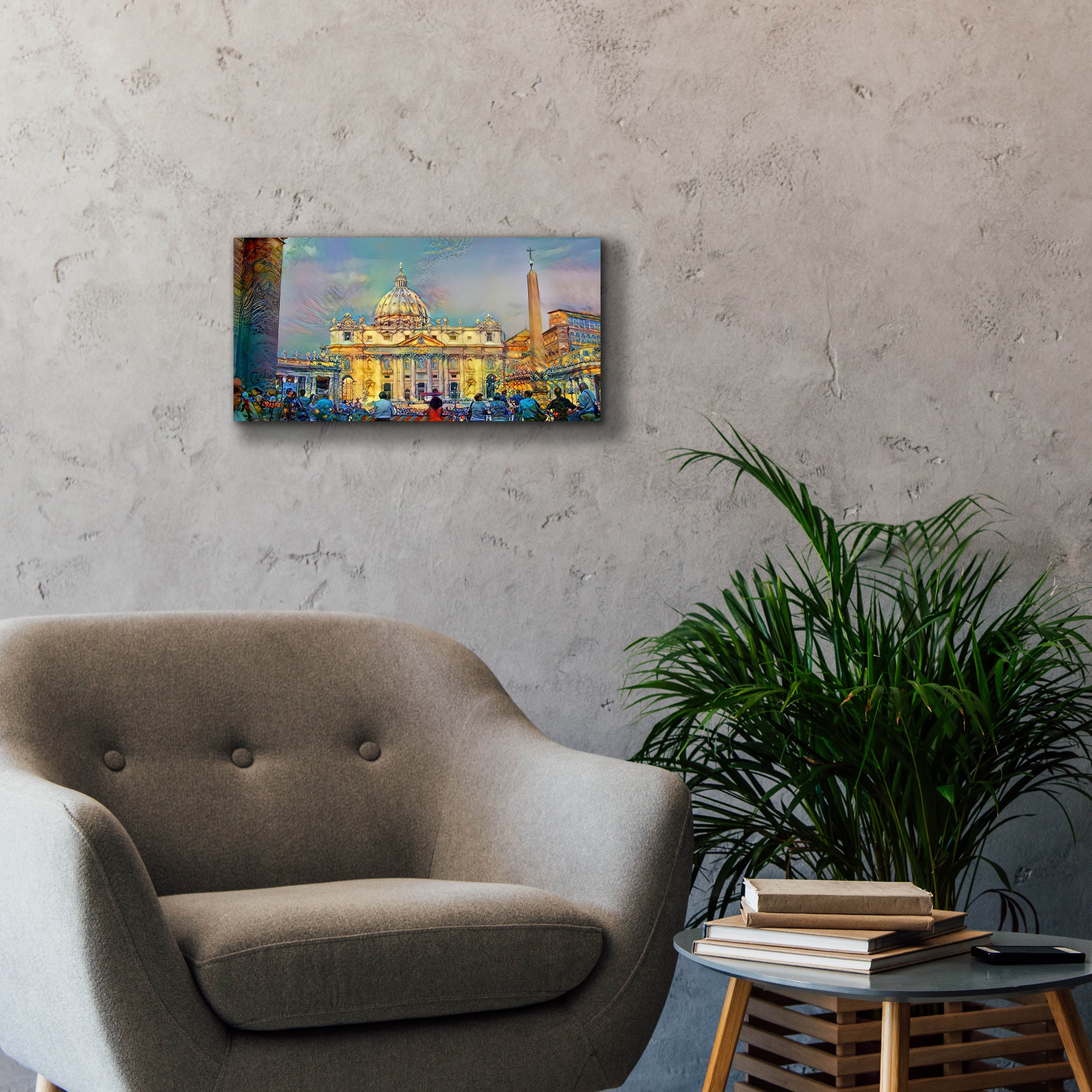 'Vatican City Saint Peter Basilica' by Pedro Gavidia, Canvas Wall Art,24 x 12