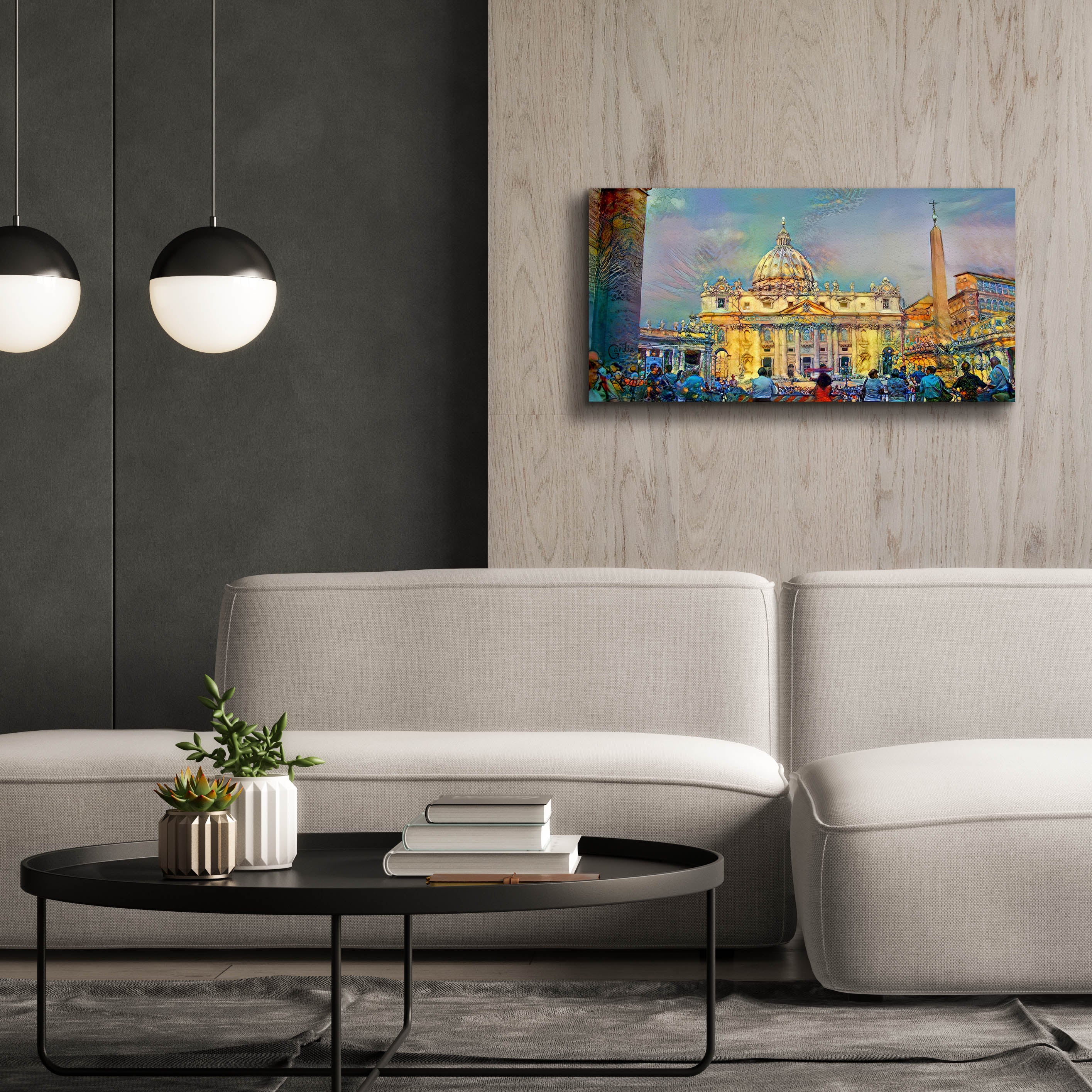 'Vatican City Saint Peter Basilica' by Pedro Gavidia, Canvas Wall Art,40 x 20