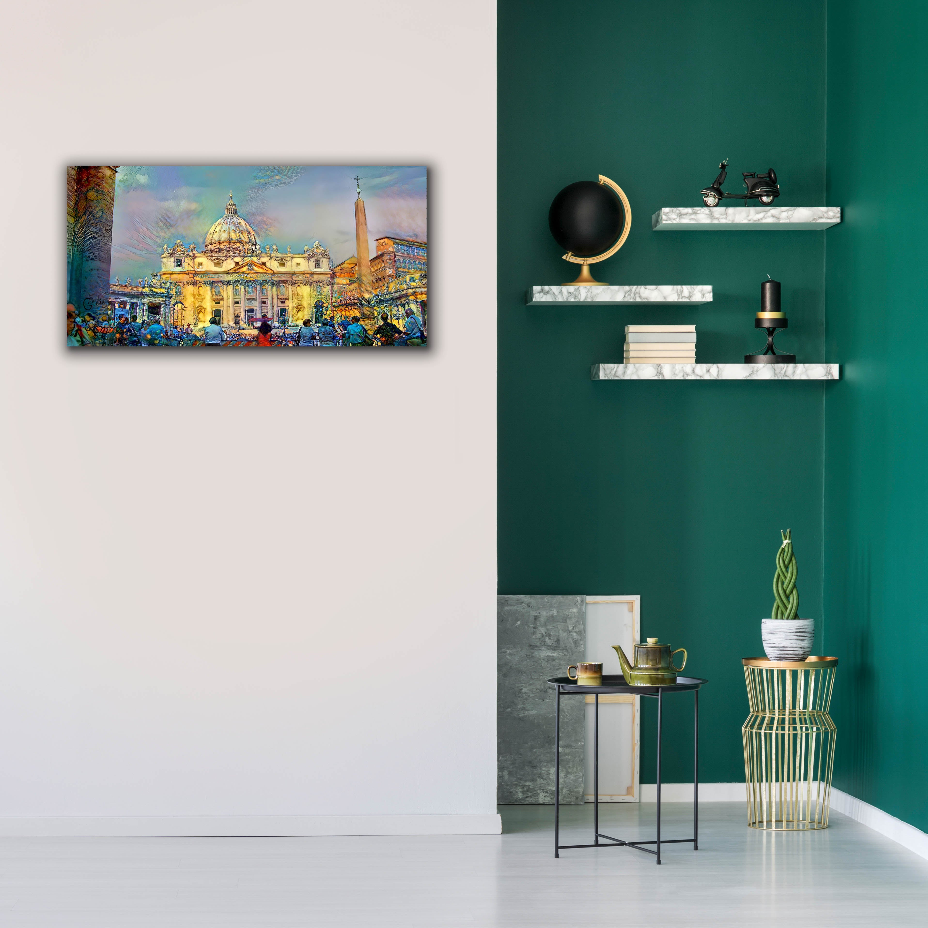 'Vatican City Saint Peter Basilica' by Pedro Gavidia, Canvas Wall Art,40 x 20