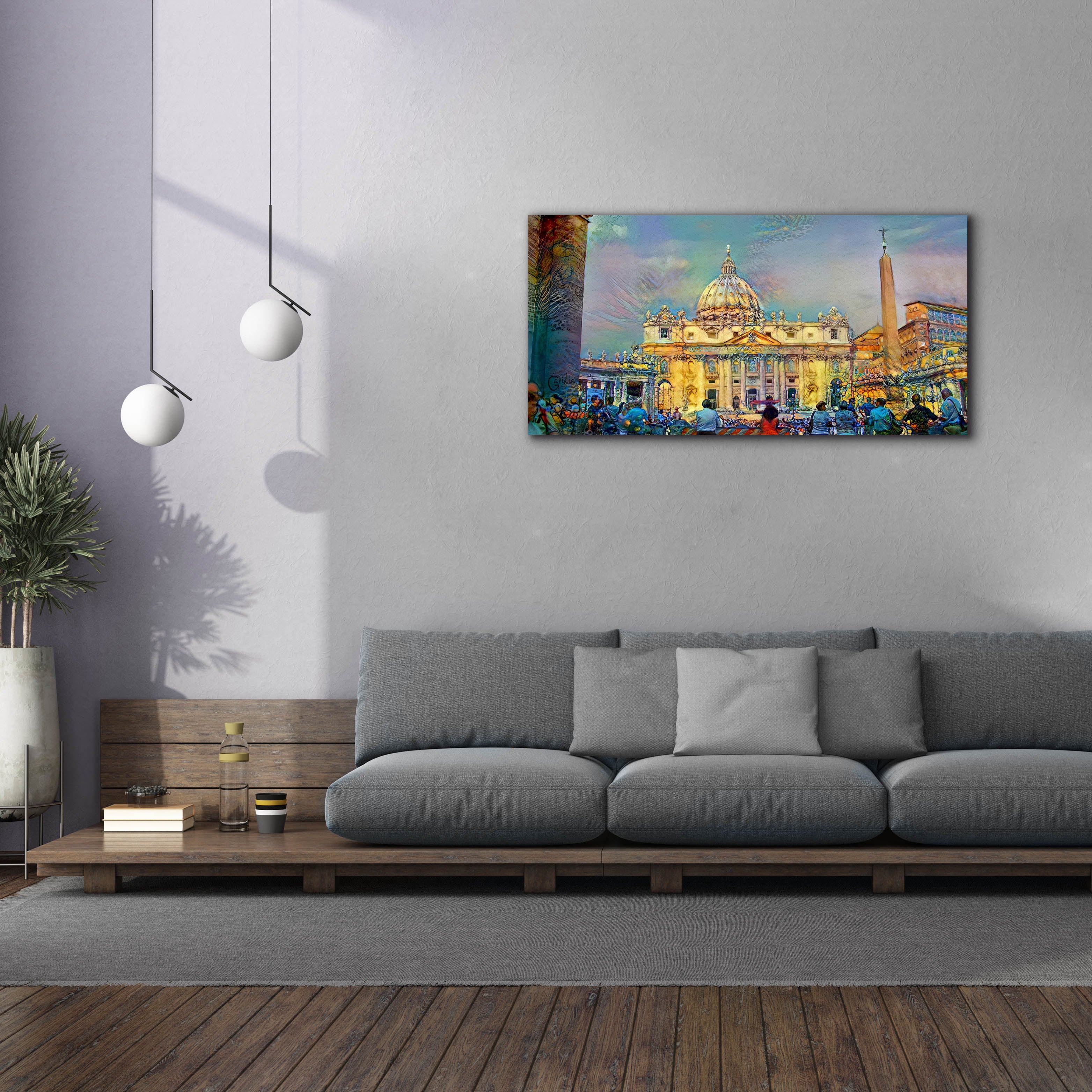 'Vatican City Saint Peter Basilica' by Pedro Gavidia, Canvas Wall Art,60 x 30