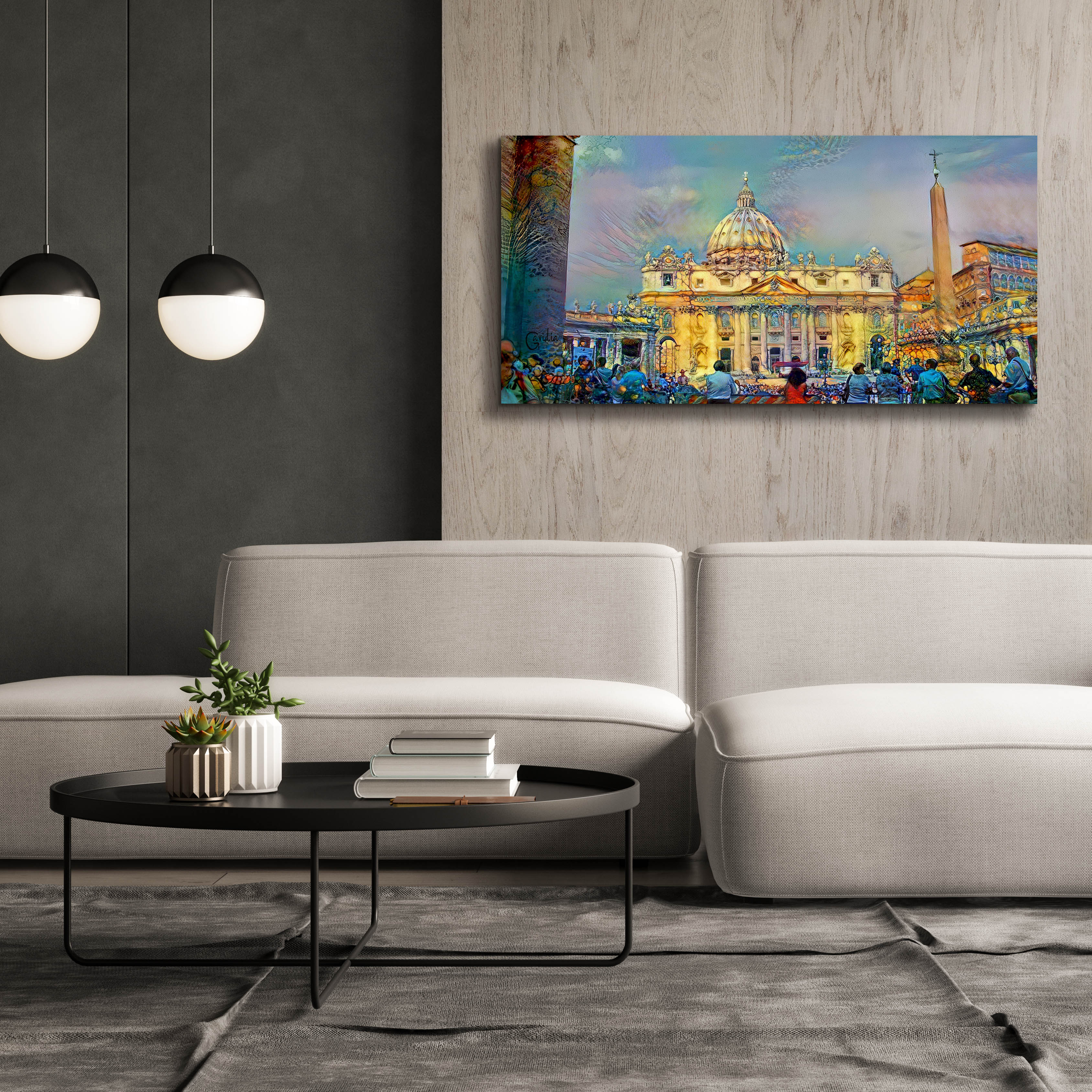 'Vatican City Saint Peter Basilica' by Pedro Gavidia, Canvas Wall Art,60 x 30