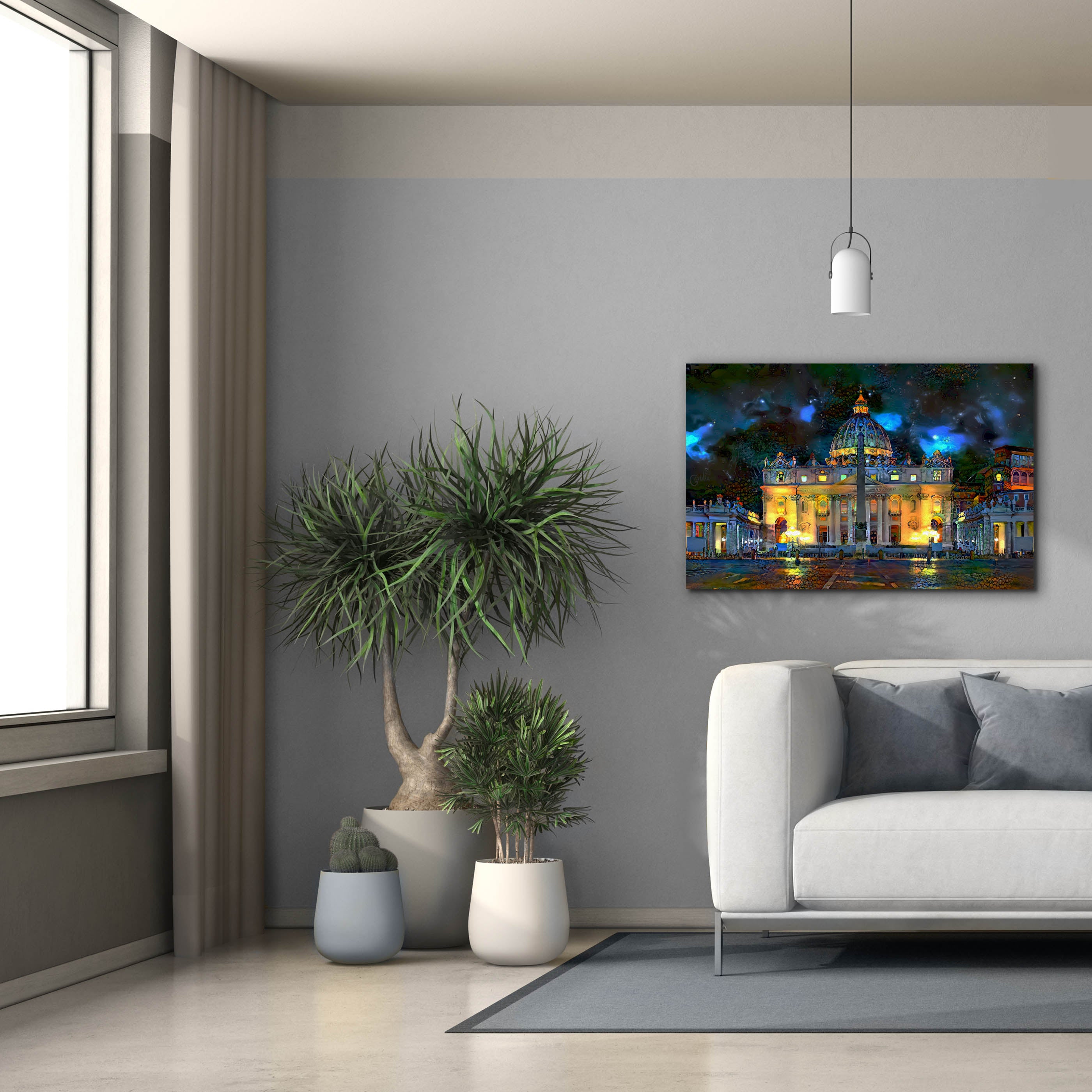 'Vatican City Saint Peter Basilica at night' by Pedro Gavidia, Canvas Wall Art,40 x 26