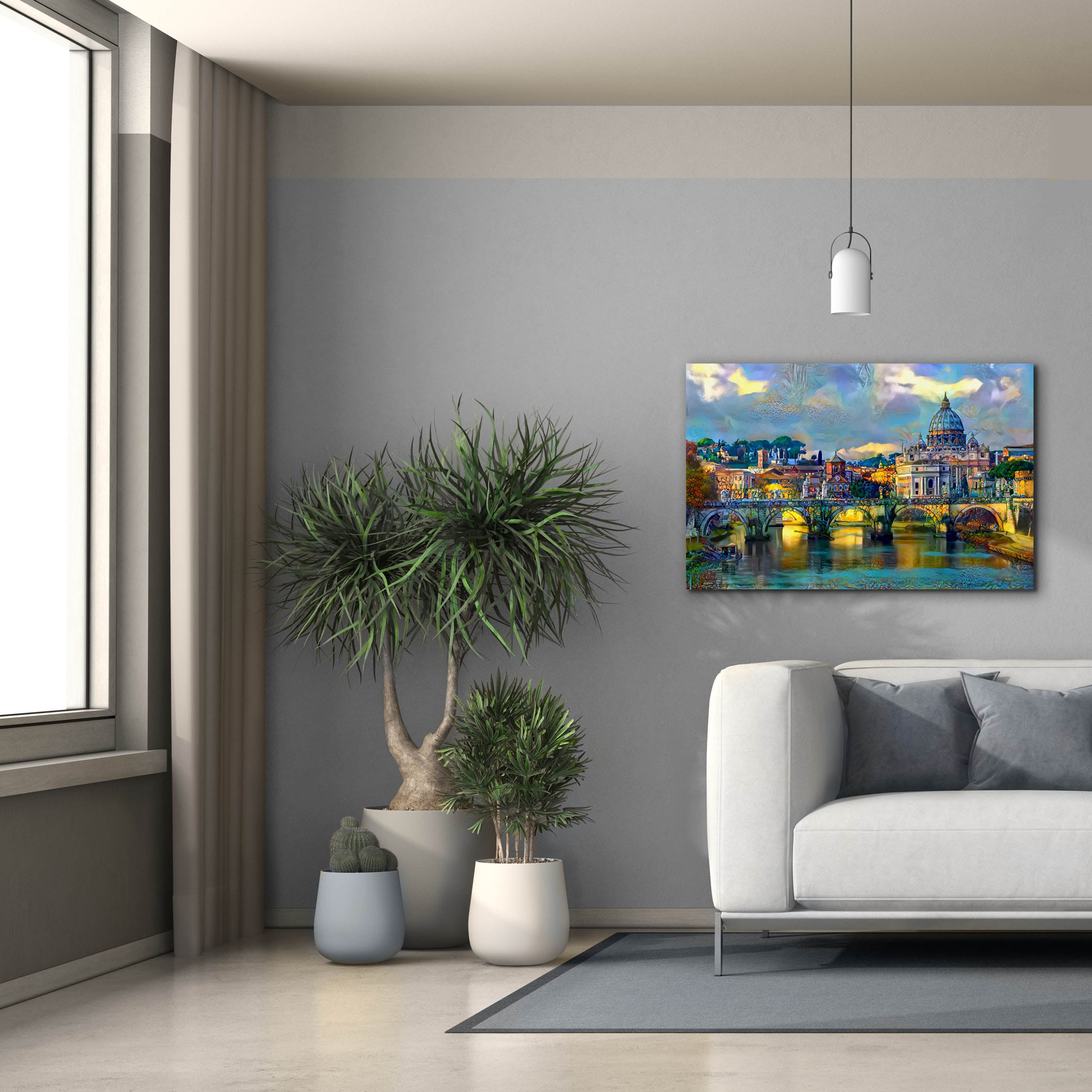 'Vatican City Saint Peter Basilica and bridge by day' by Pedro Gavidia, Canvas Wall Art,40 x 26