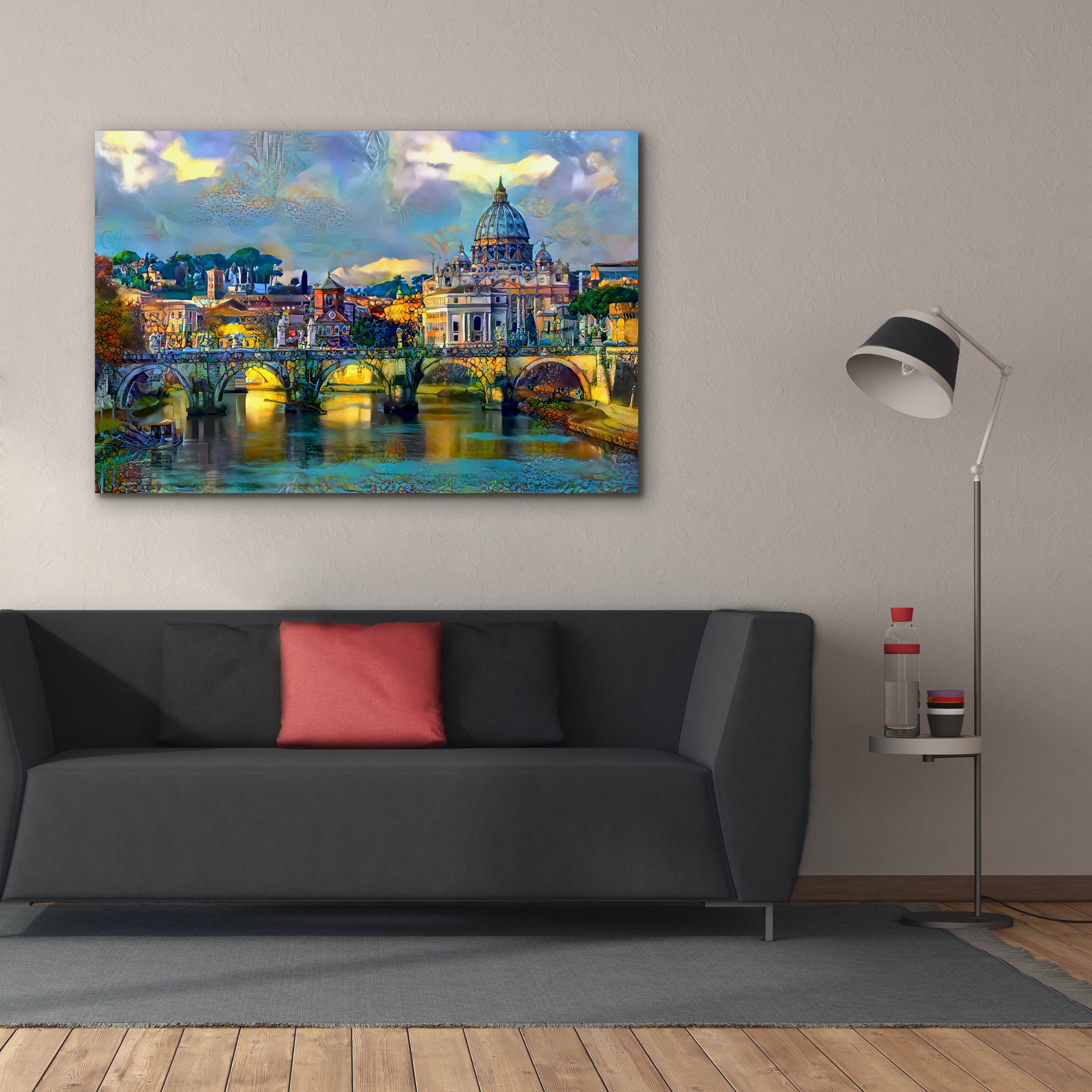 'Vatican City Saint Peter Basilica and bridge by day' by Pedro Gavidia, Canvas Wall Art,60 x 40