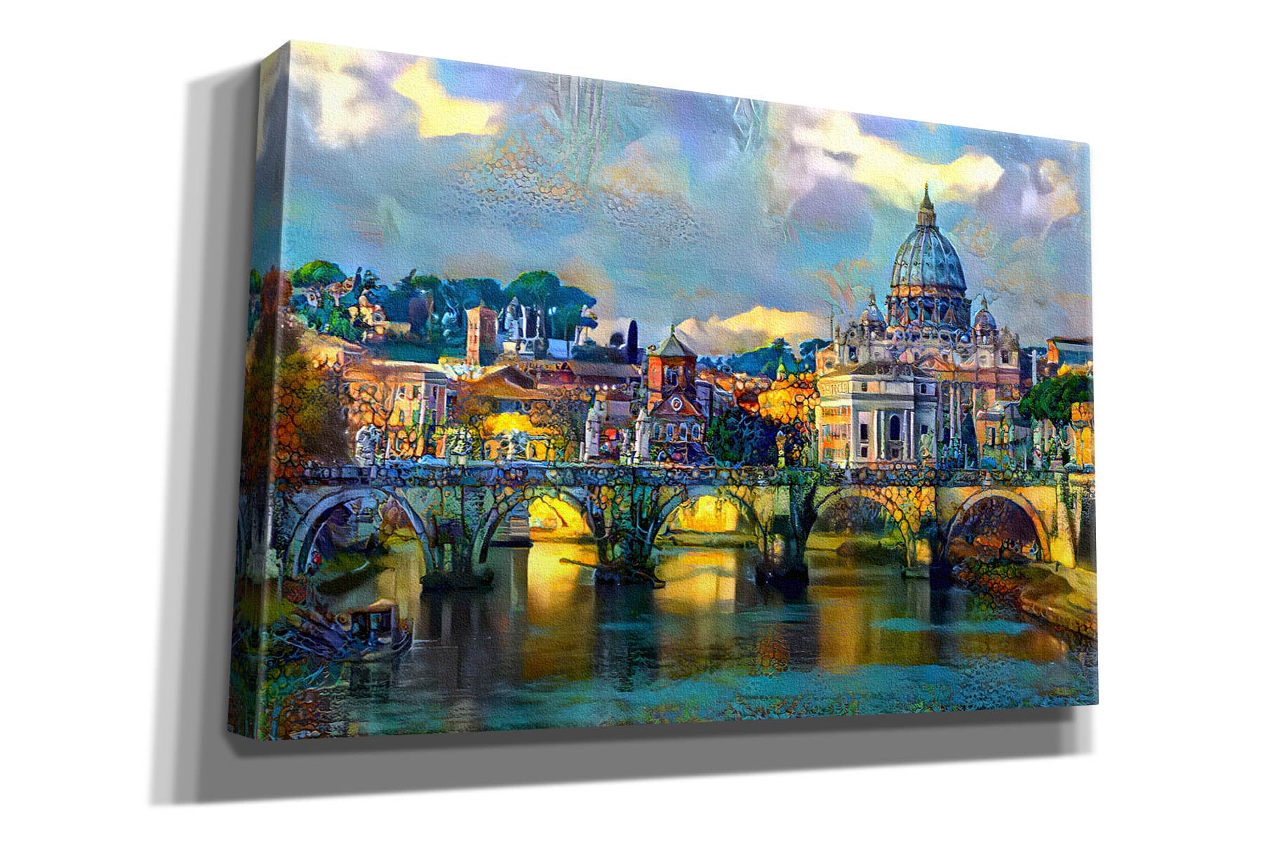 'Vatican City Saint Peter Basilica and bridge by day' by Pedro Gavidia, Canvas Wall Art
