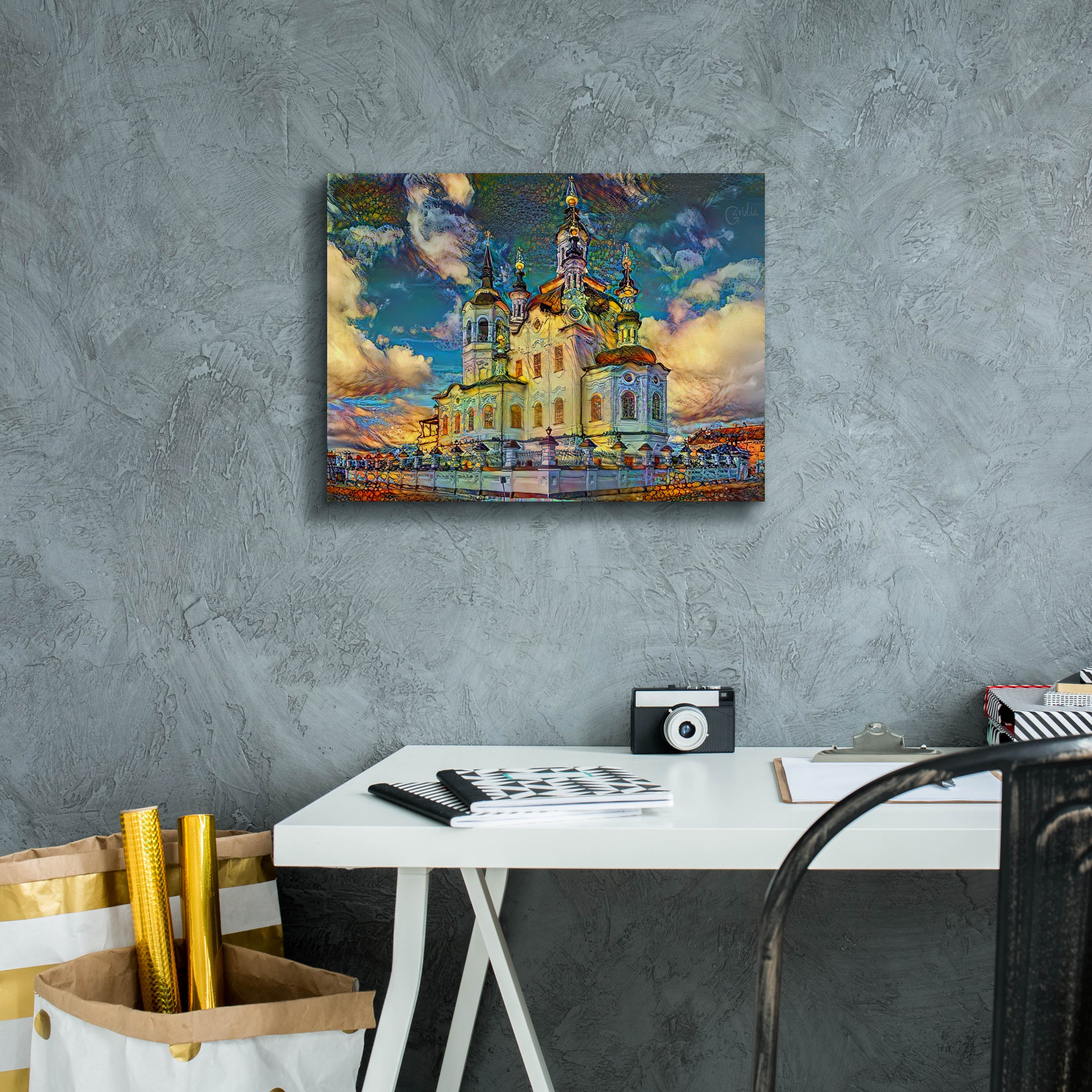 'Tyumen Russia Church of Zechariah and Elizabeth in Tobolsk' by Pedro Gavidia, Canvas Wall Art,16 x 12
