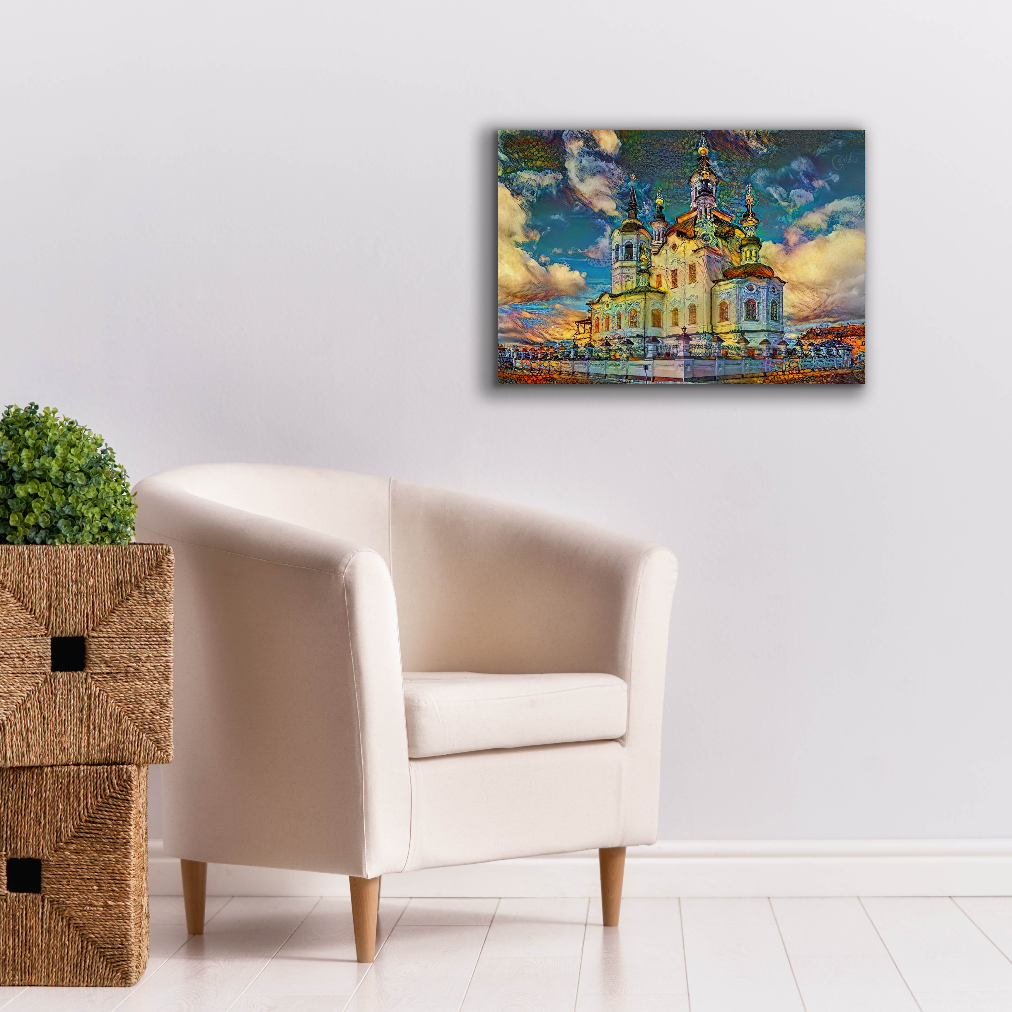 'Tyumen Russia Church of Zechariah and Elizabeth in Tobolsk' by Pedro Gavidia, Canvas Wall Art,26 x 18