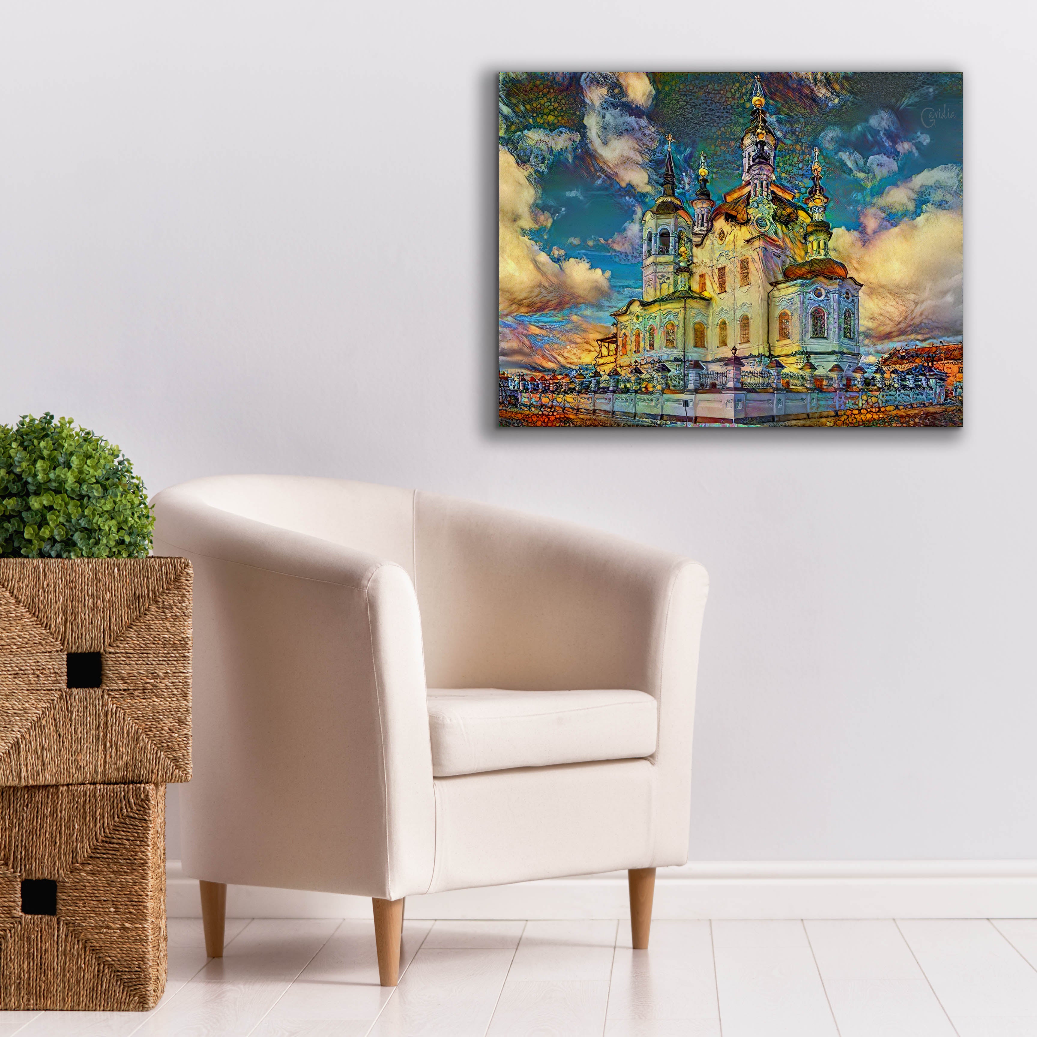 'Tyumen Russia Church of Zechariah and Elizabeth in Tobolsk' by Pedro Gavidia, Canvas Wall Art,34 x 26
