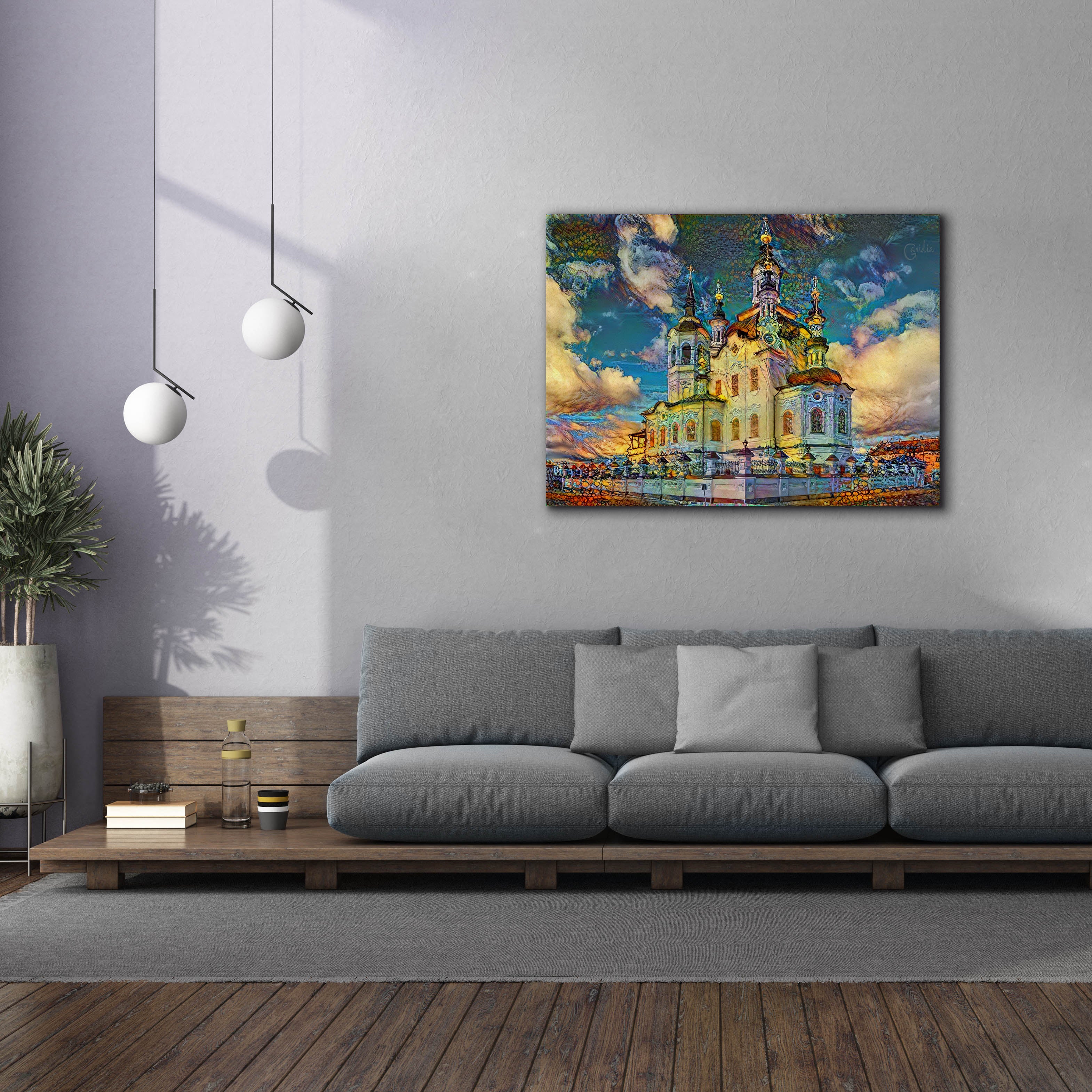 'Tyumen Russia Church of Zechariah and Elizabeth in Tobolsk' by Pedro Gavidia, Canvas Wall Art,54 x 40