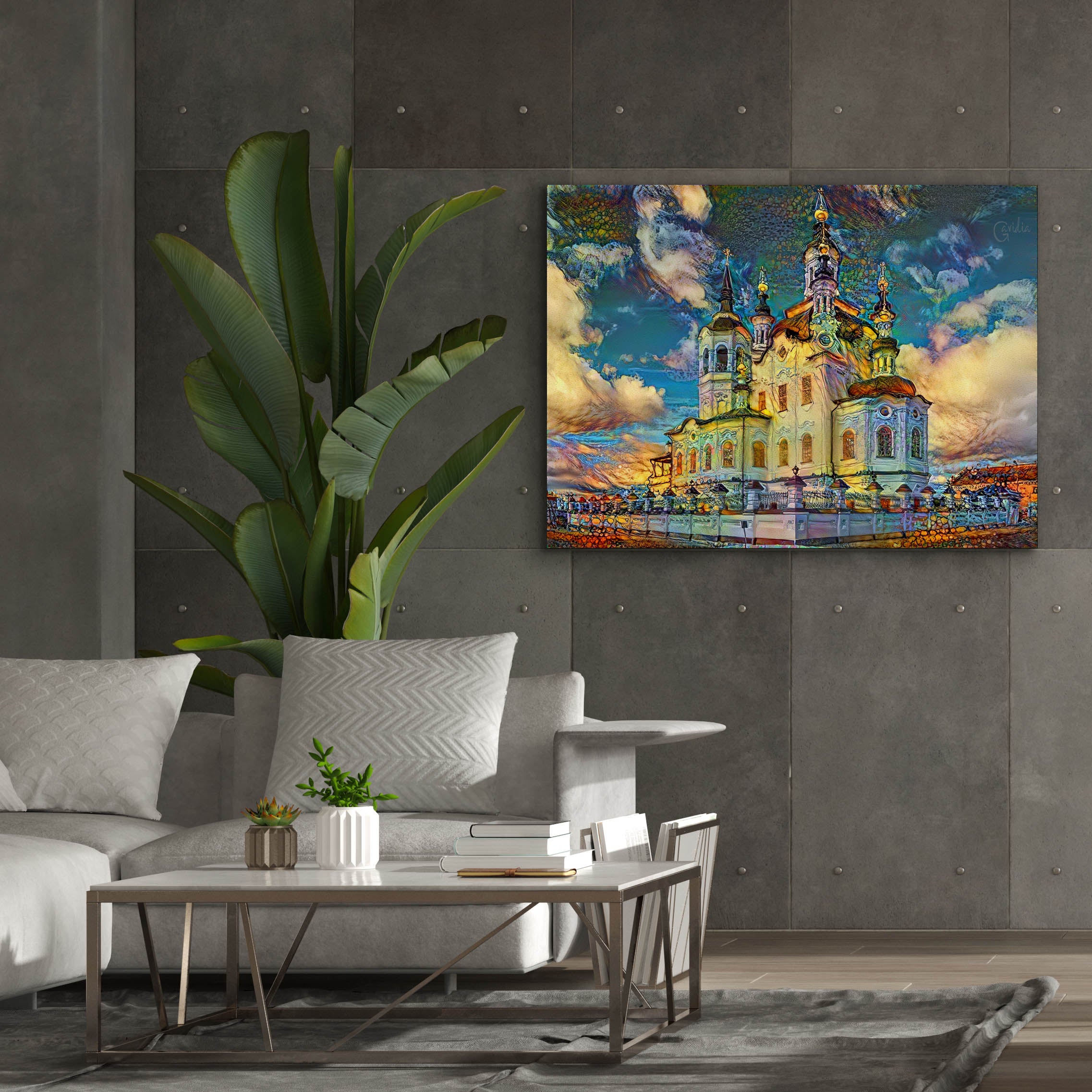 'Tyumen Russia Church of Zechariah and Elizabeth in Tobolsk' by Pedro Gavidia, Canvas Wall Art,54 x 40