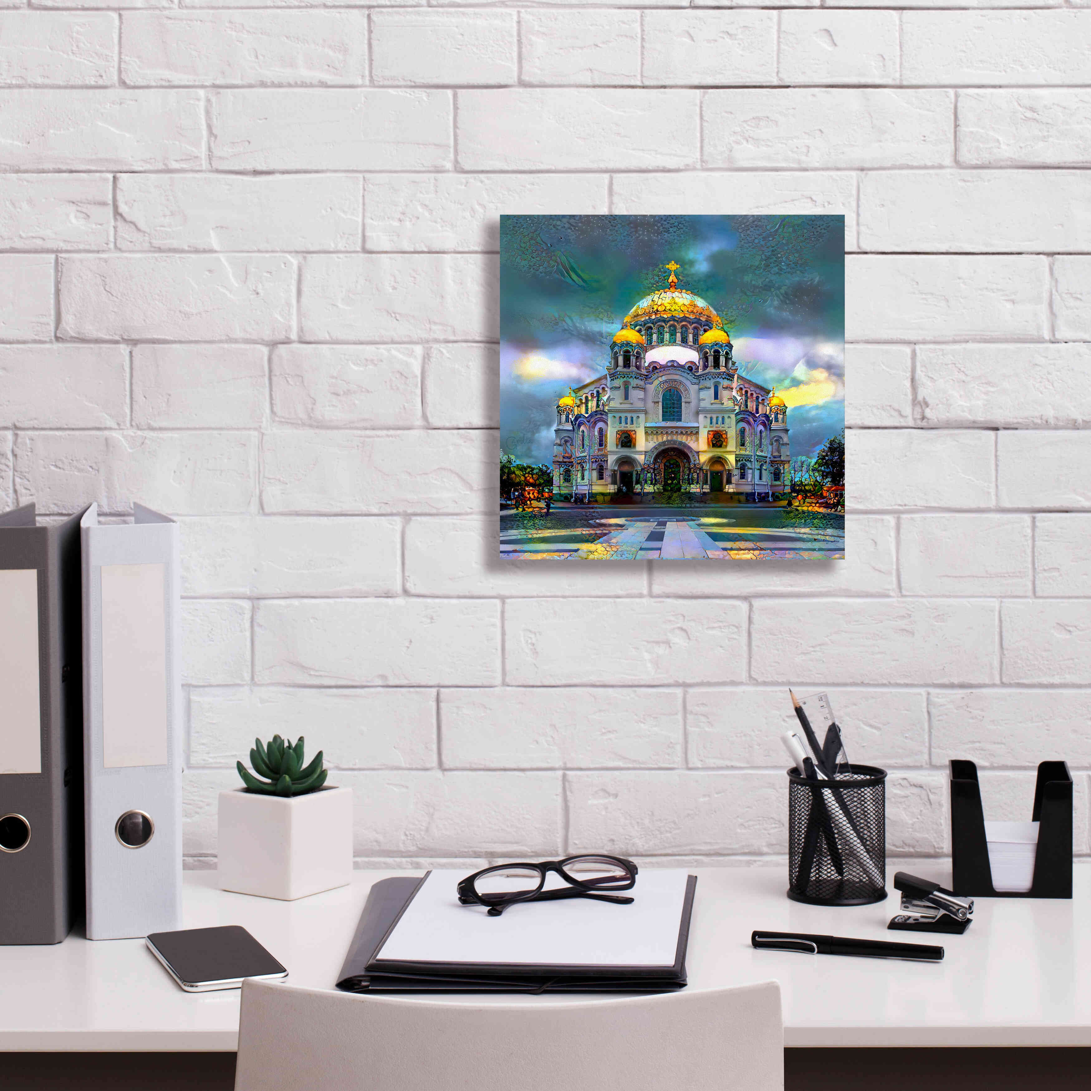 'Saint Petersburg Russia Naval cathedral of Saint Nicholas in Kronstadt' by Pedro Gavidia, Canvas Wall Art,12 x 12