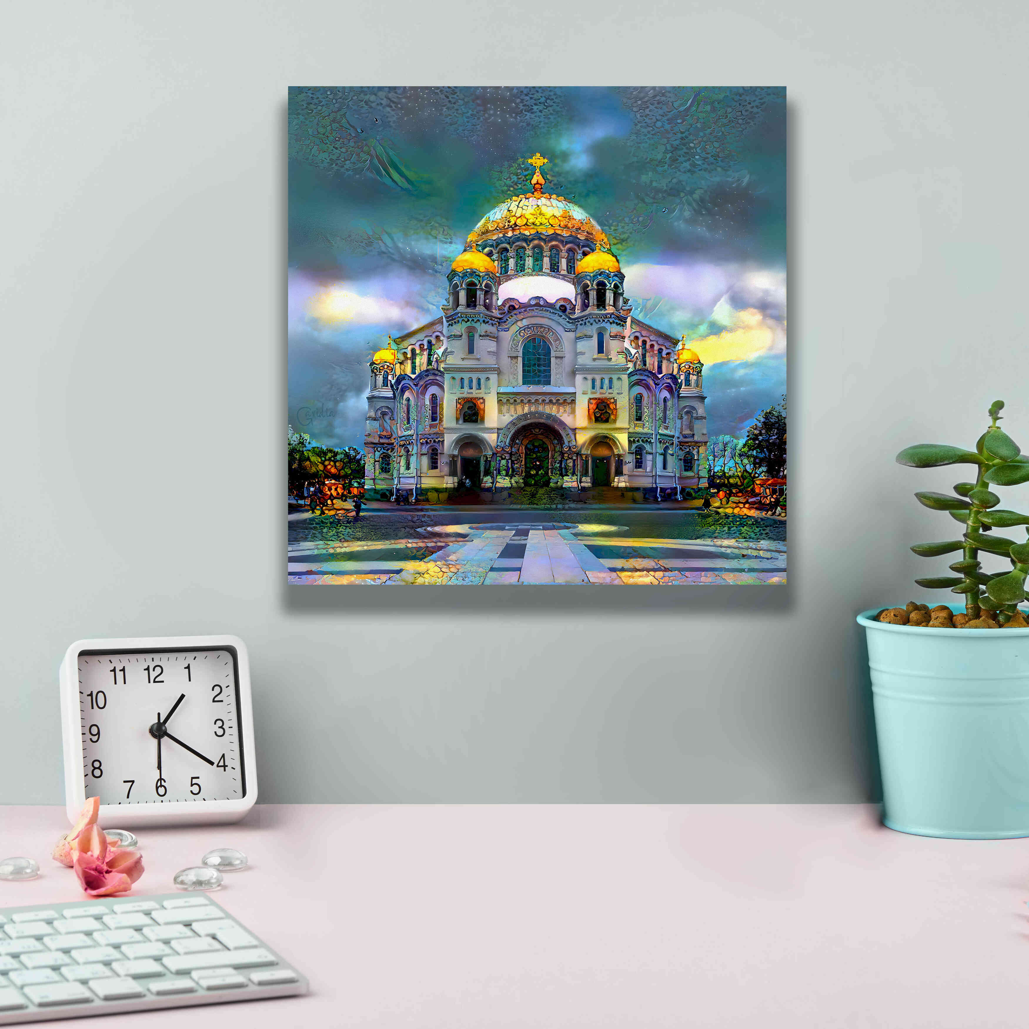 'Saint Petersburg Russia Naval cathedral of Saint Nicholas in Kronstadt' by Pedro Gavidia, Canvas Wall Art,12 x 12