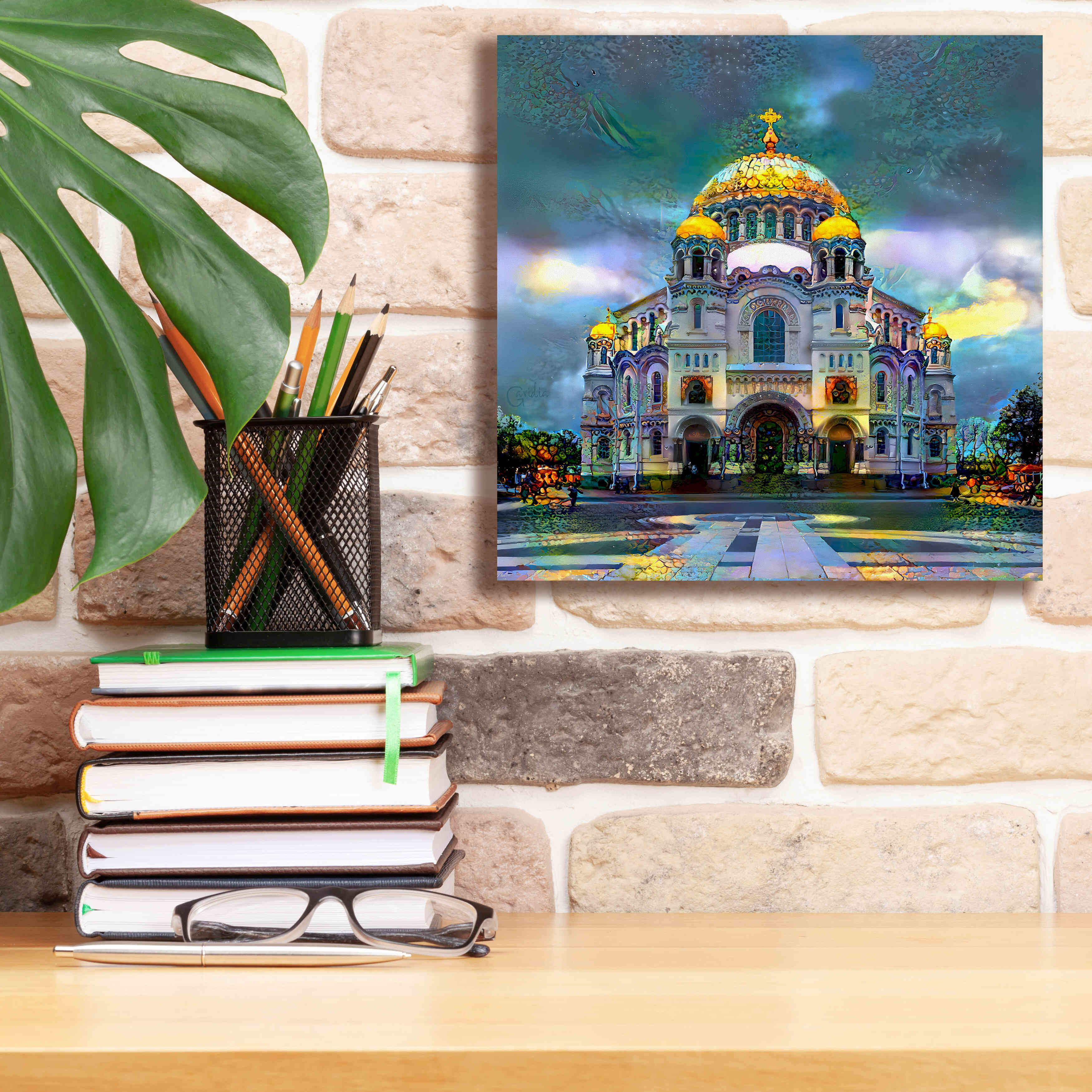 'Saint Petersburg Russia Naval cathedral of Saint Nicholas in Kronstadt' by Pedro Gavidia, Canvas Wall Art,12 x 12