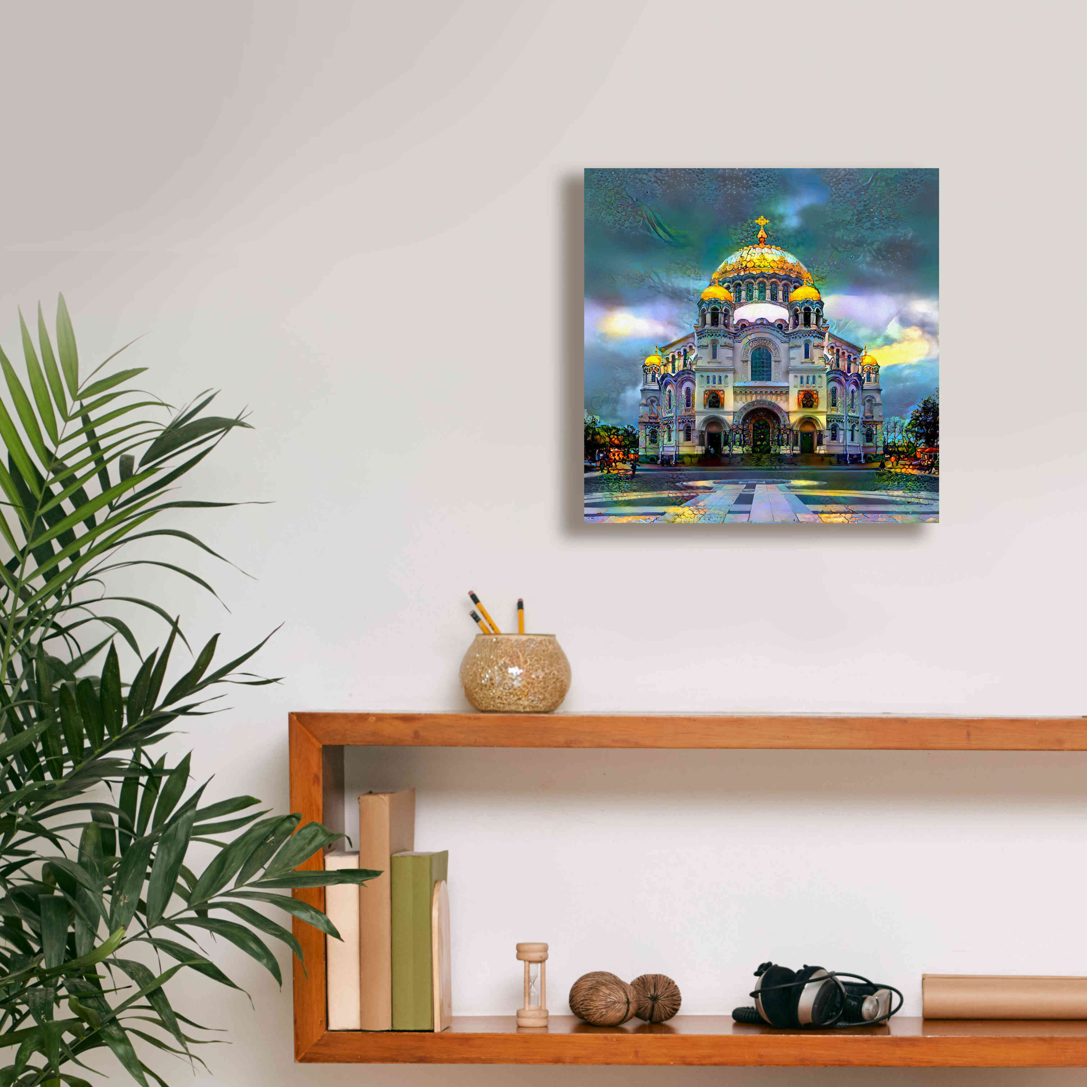 'Saint Petersburg Russia Naval cathedral of Saint Nicholas in Kronstadt' by Pedro Gavidia, Canvas Wall Art,12 x 12