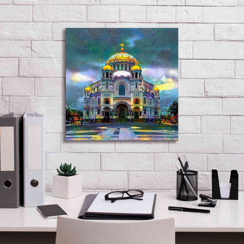 Image of 'Saint Petersburg Russia Naval cathedral of Saint Nicholas in Kronstadt' by Pedro Gavidia, Canvas Wall Art,18 x 18
