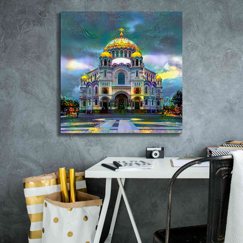 Image of 'Saint Petersburg Russia Naval cathedral of Saint Nicholas in Kronstadt' by Pedro Gavidia, Canvas Wall Art,26 x 26