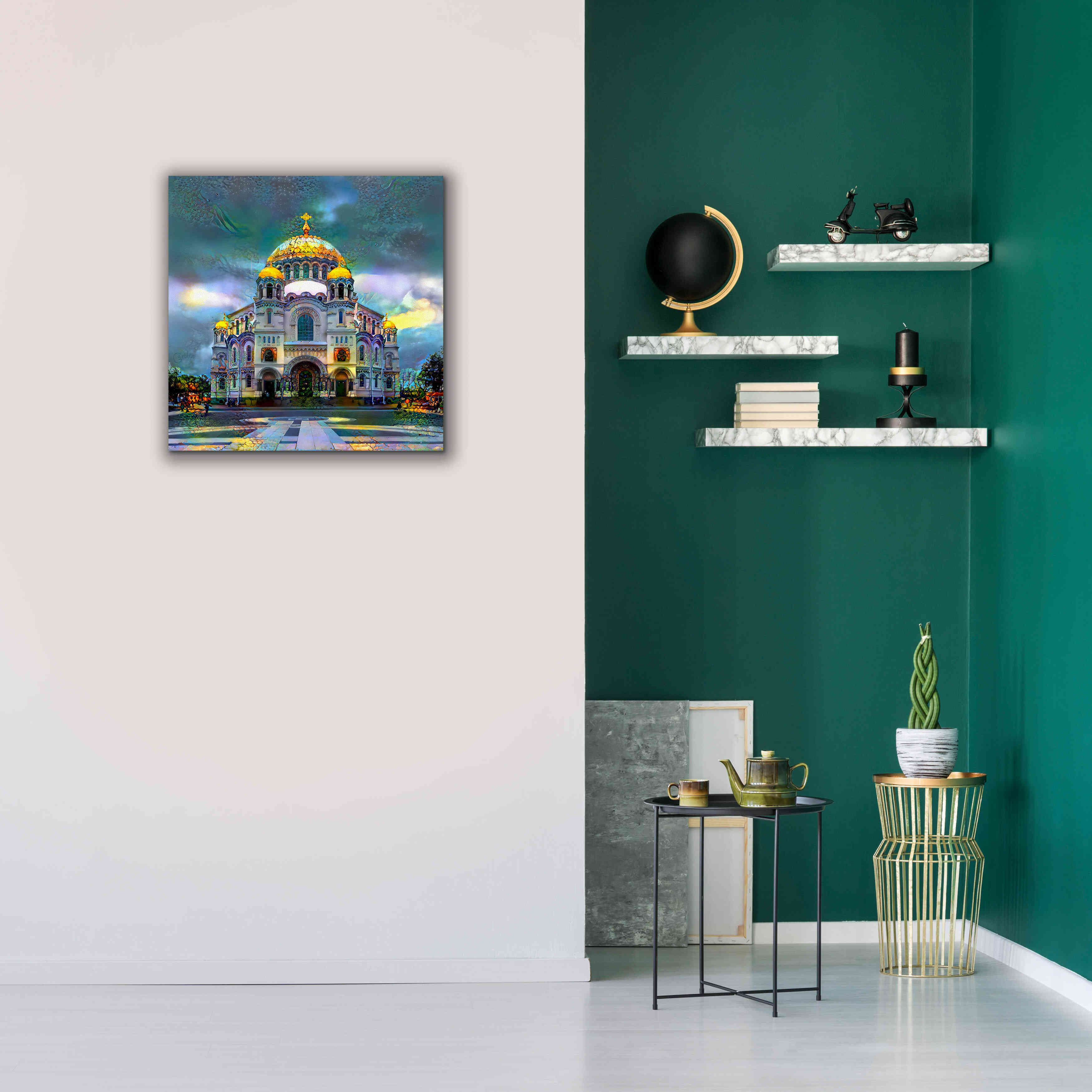'Saint Petersburg Russia Naval cathedral of Saint Nicholas in Kronstadt' by Pedro Gavidia, Canvas Wall Art,26 x 26