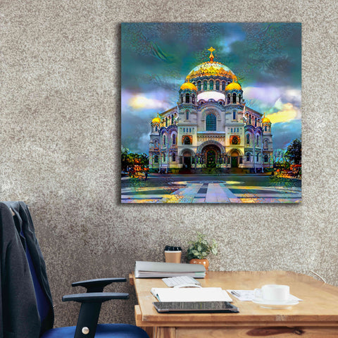 Image of 'Saint Petersburg Russia Naval cathedral of Saint Nicholas in Kronstadt' by Pedro Gavidia, Canvas Wall Art,37 x 37