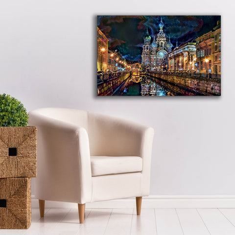 Image of 'Saint Petersburg Russia Church of the Savior on Spilled Blood at night' by Pedro Gavidia, Canvas Wall Art,40 x 26