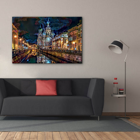 Image of 'Saint Petersburg Russia Church of the Savior on Spilled Blood at night' by Pedro Gavidia, Canvas Wall Art,60 x 40