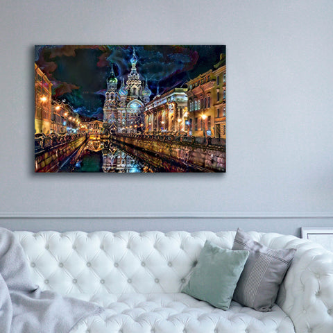 Image of 'Saint Petersburg Russia Church of the Savior on Spilled Blood at night' by Pedro Gavidia, Canvas Wall Art,60 x 40
