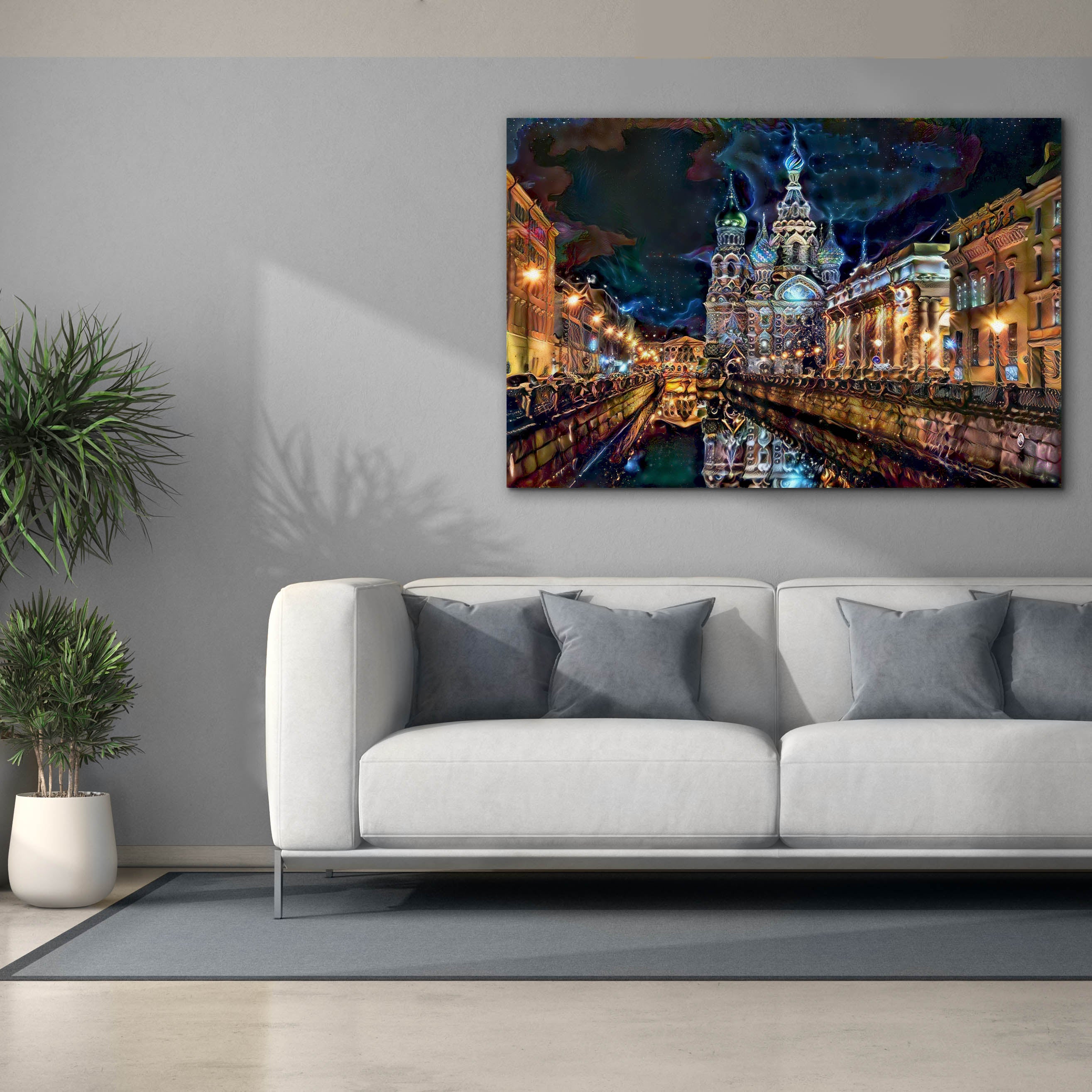 'Saint Petersburg Russia Church of the Savior on Spilled Blood at night' by Pedro Gavidia, Canvas Wall Art,60 x 40