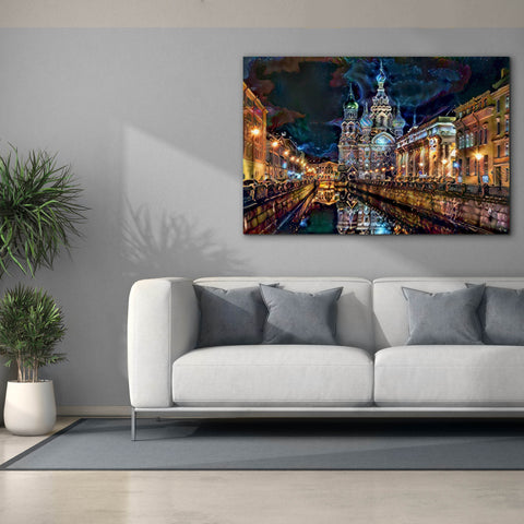 Image of 'Saint Petersburg Russia Church of the Savior on Spilled Blood at night' by Pedro Gavidia, Canvas Wall Art,60 x 40