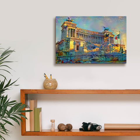 Image of 'Rome Italy Victor Emmanuel II National Monument' by Pedro Gavidia, Canvas Wall Art,18 x 12