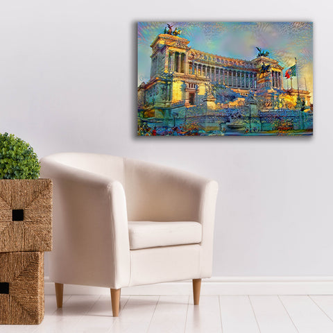Image of 'Rome Italy Victor Emmanuel II National Monument' by Pedro Gavidia, Canvas Wall Art,40 x 26
