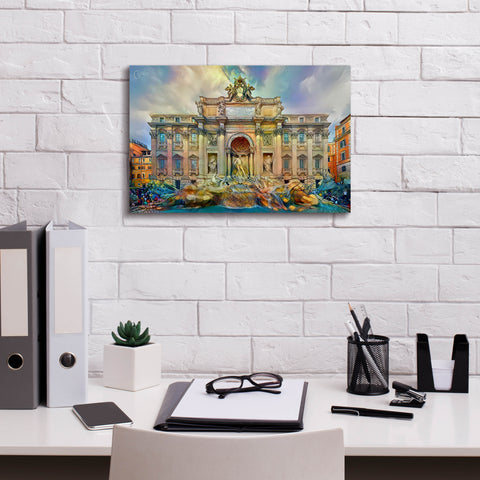 Image of 'Rome Italy Trevi Fountain' by Pedro Gavidia, Canvas Wall Art,18 x 12