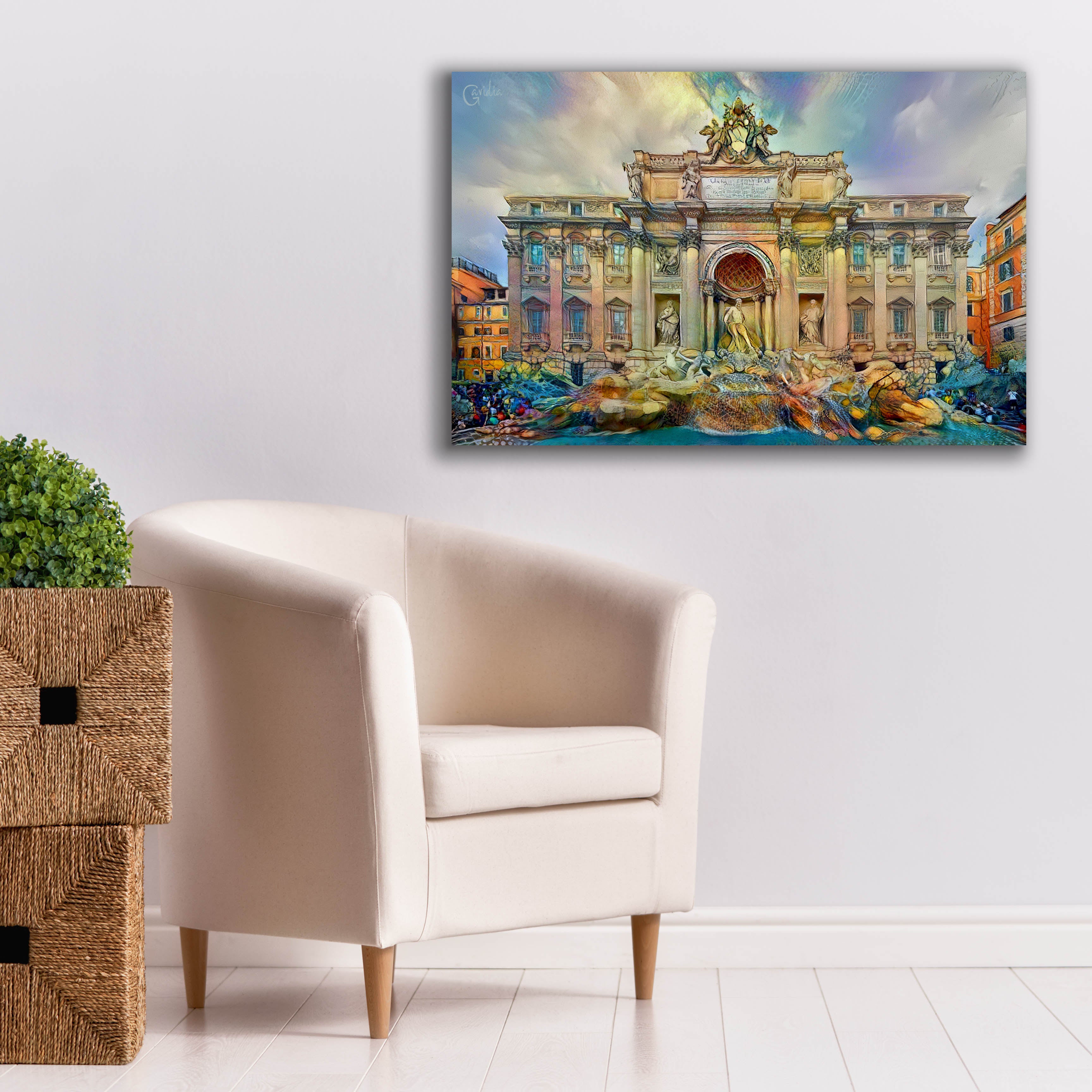 'Rome Italy Trevi Fountain' by Pedro Gavidia, Canvas Wall Art,40 x 26