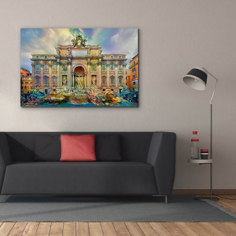 Image of 'Rome Italy Trevi Fountain' by Pedro Gavidia, Canvas Wall Art,60 x 40