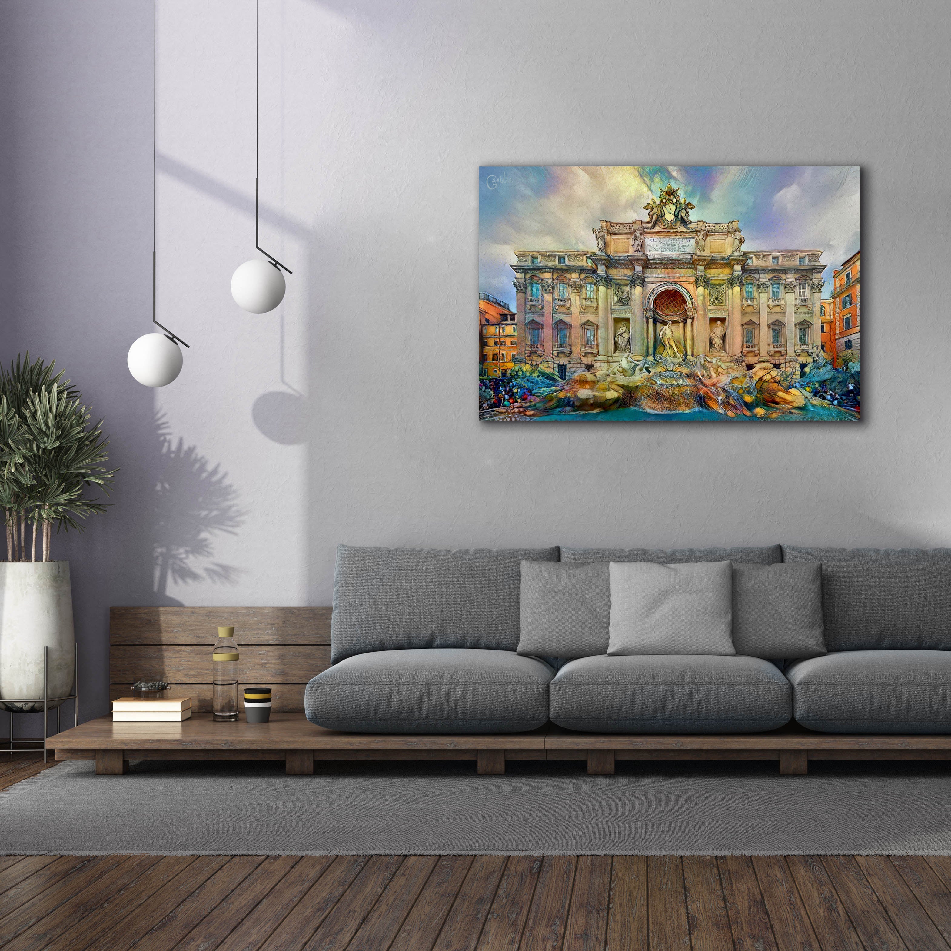 'Rome Italy Trevi Fountain' by Pedro Gavidia, Canvas Wall Art,60 x 40