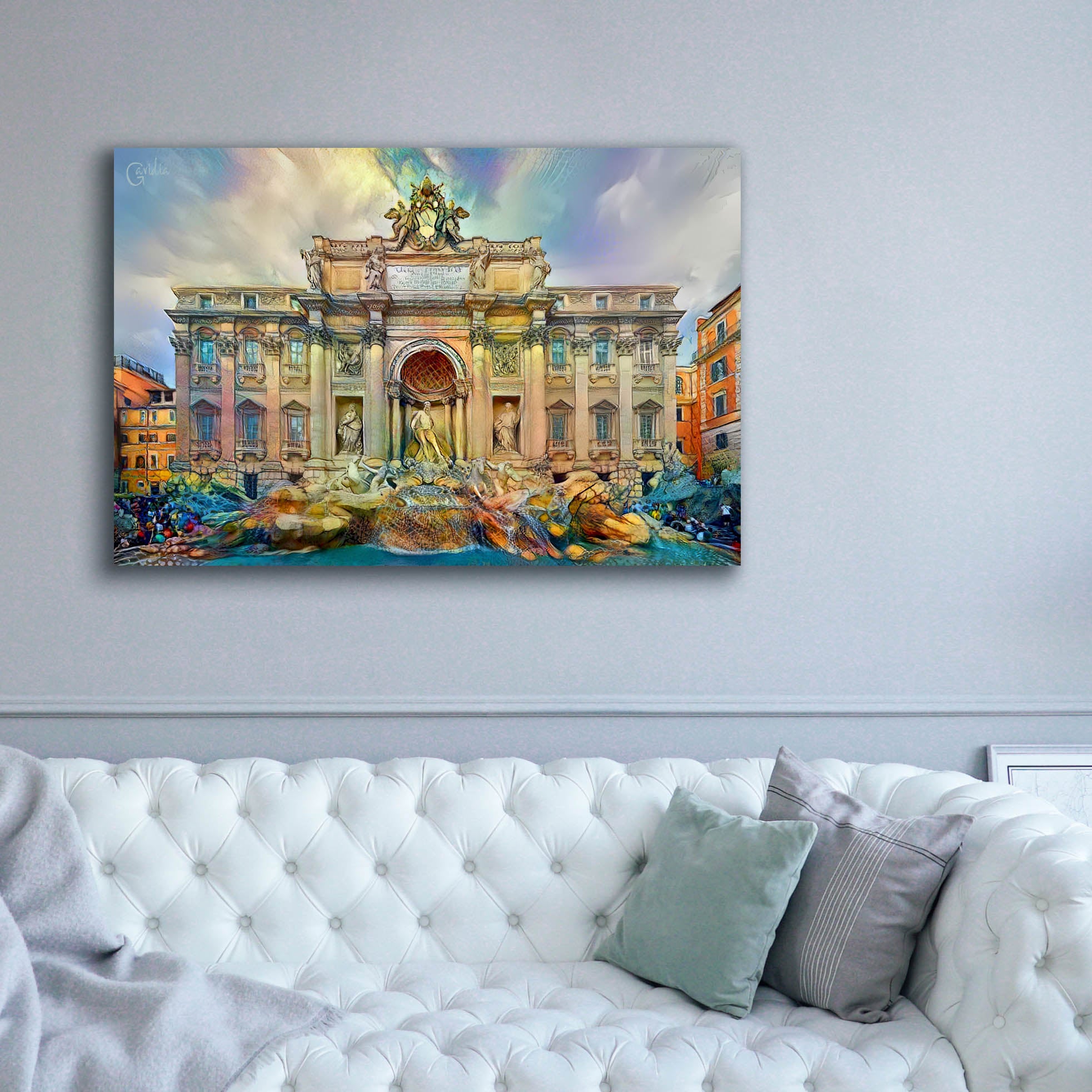 'Rome Italy Trevi Fountain' by Pedro Gavidia, Canvas Wall Art,60 x 40