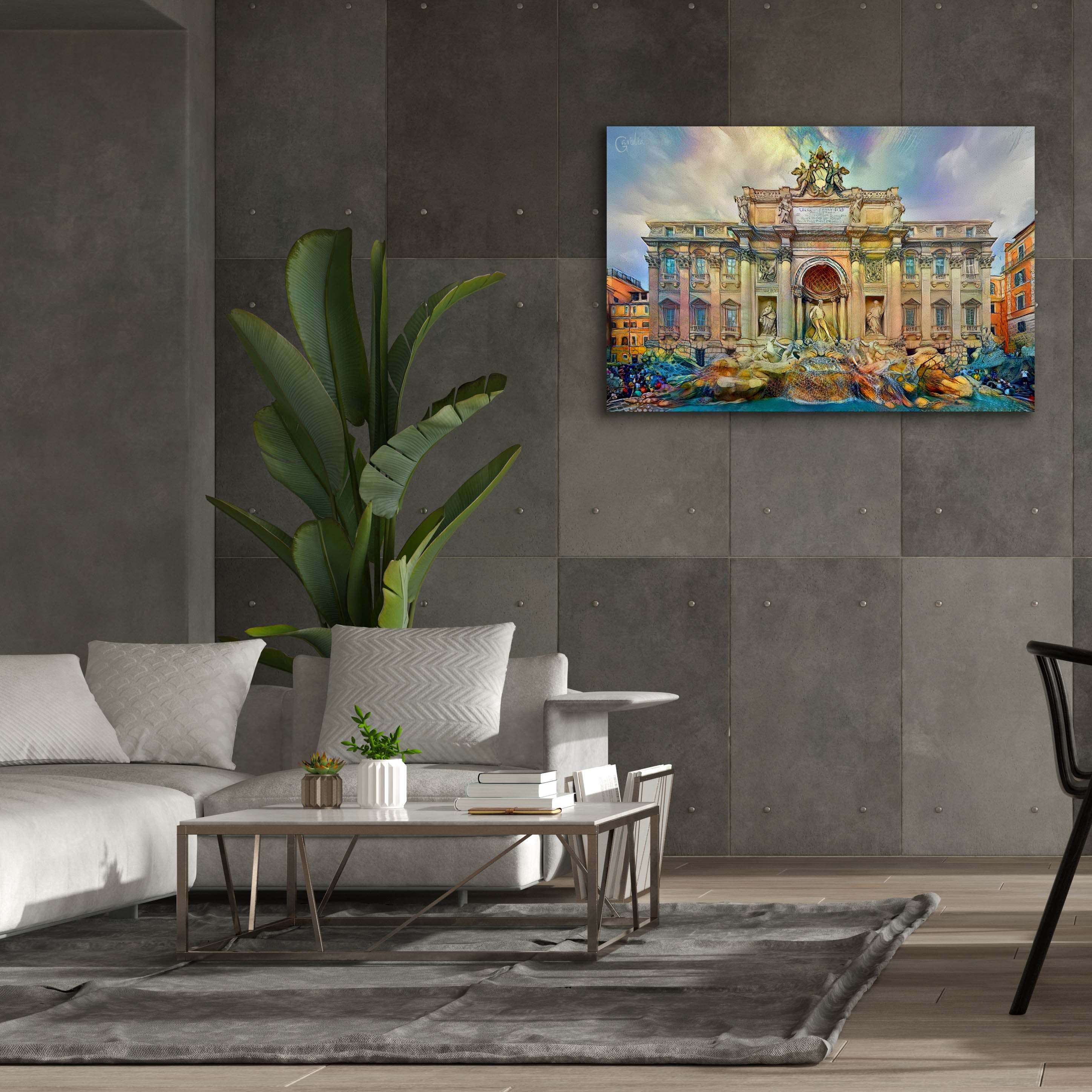 'Rome Italy Trevi Fountain' by Pedro Gavidia, Canvas Wall Art,60 x 40