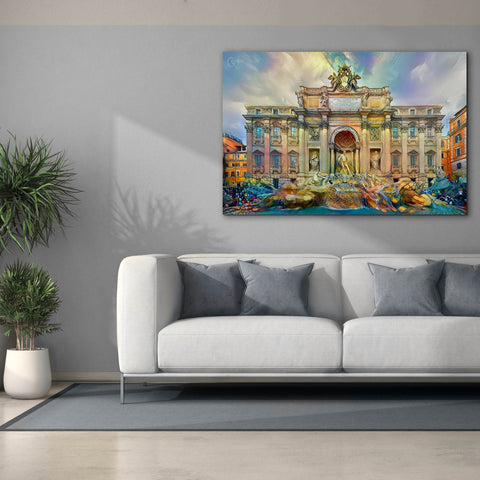 Image of 'Rome Italy Trevi Fountain' by Pedro Gavidia, Canvas Wall Art,60 x 40