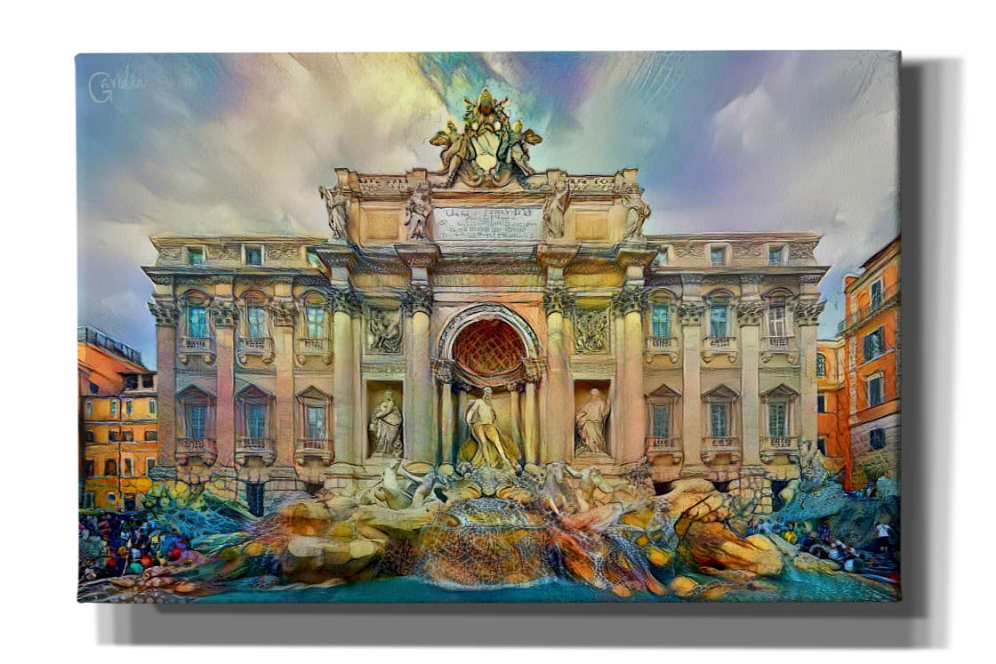 'Rome Italy Trevi Fountain' by Pedro Gavidia, Canvas Wall Art